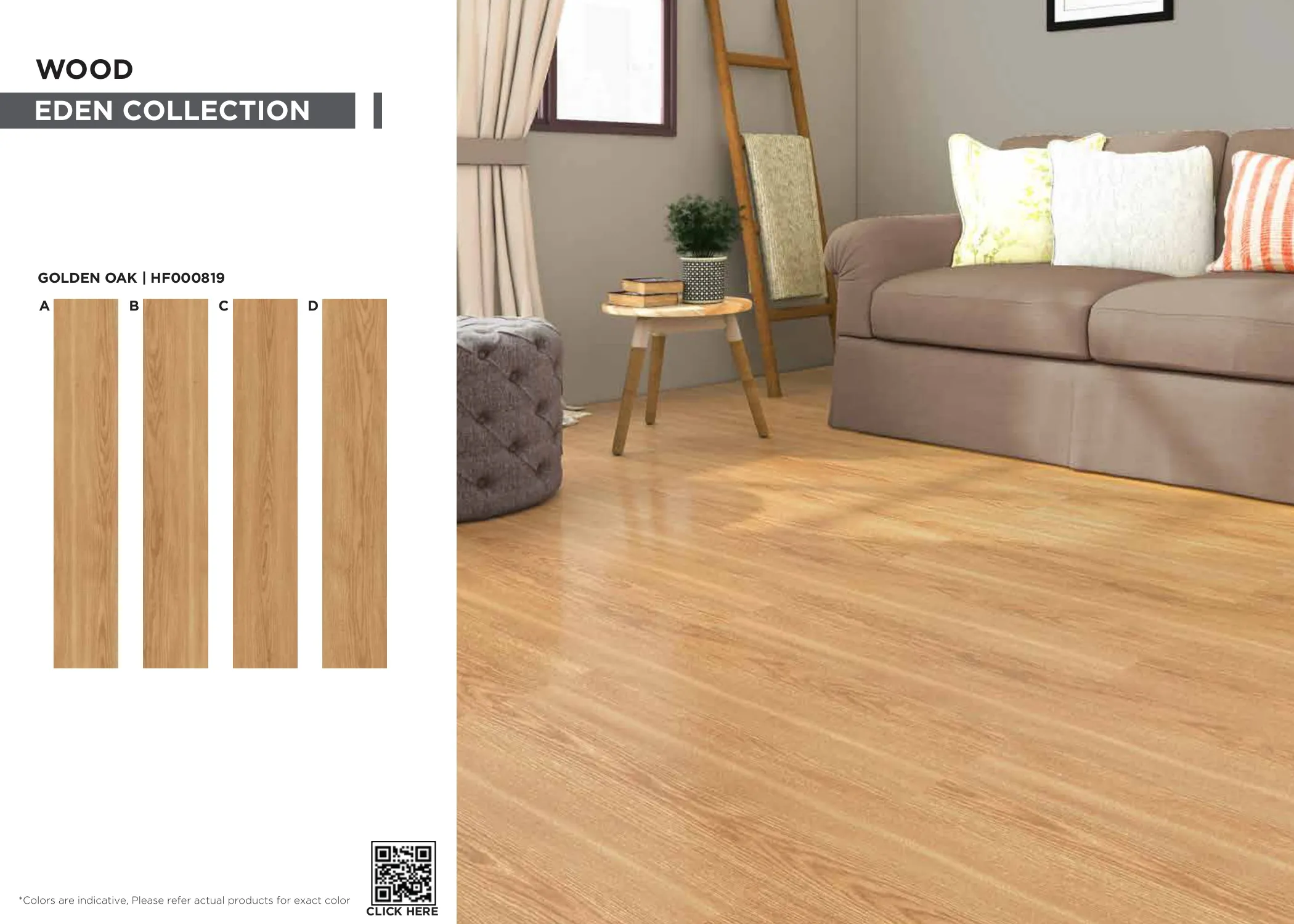 Eden Golden Oak SPC Planks PVC Flooring