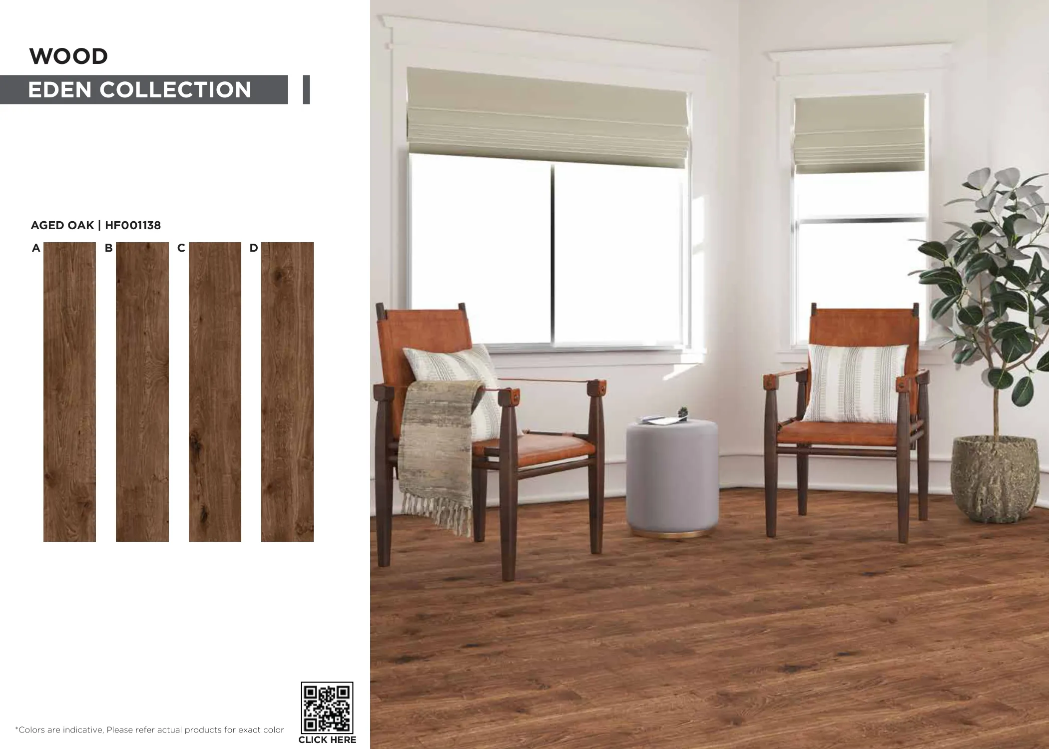 Eden AGED OAK SPC Planks PVC Flooring | HF001138