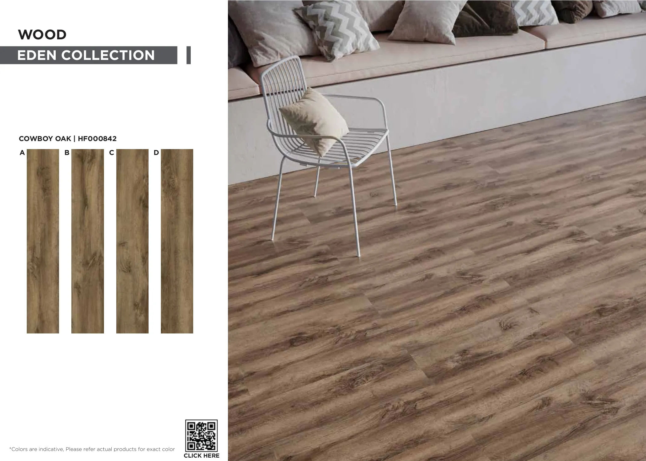 Eden Cowboy Oak SPC Planks PVC Flooring | HF000842