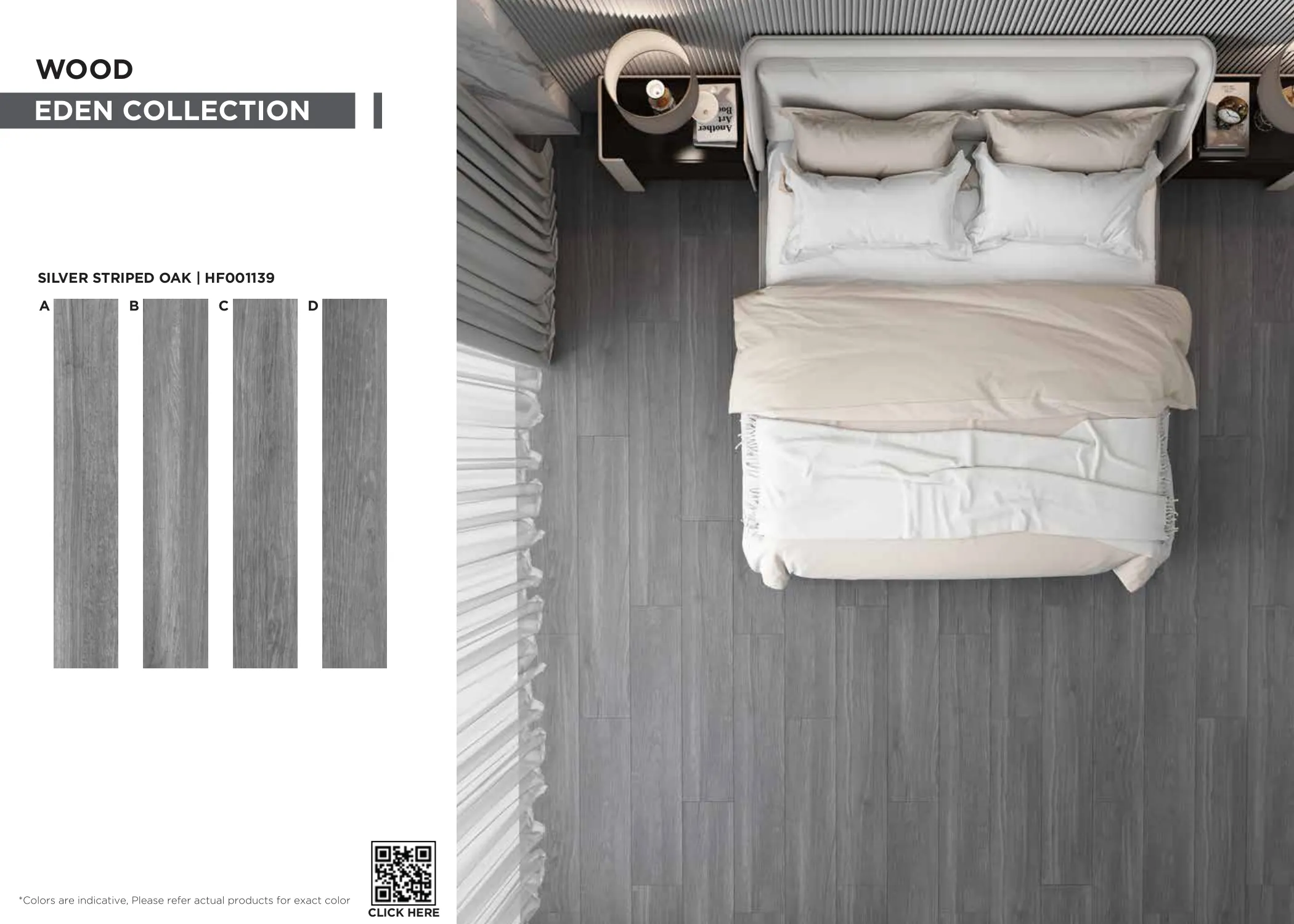 Eden Silver Striped Oak SPC Planks PVC Flooring