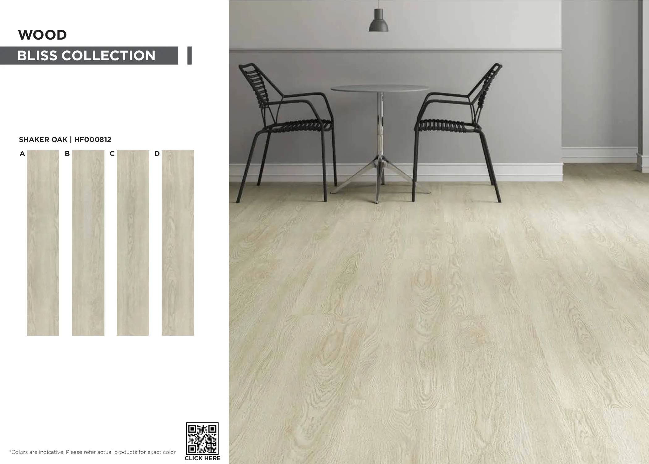 Bliss SHAKER OAK SPC PVC Flooring Planks