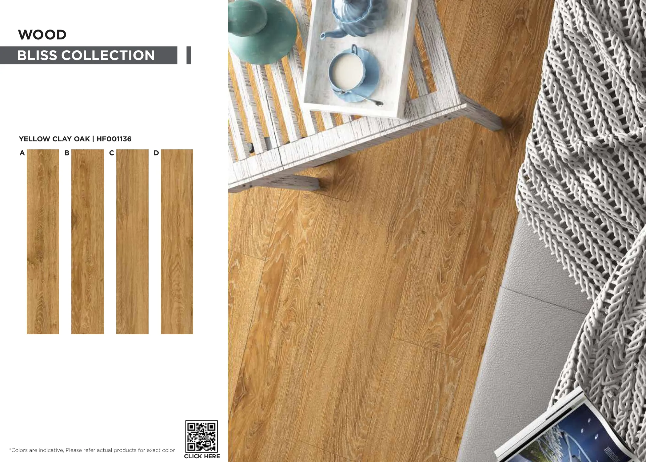 Bliss Yellow Clay Oak SPC Planks PVC Flooring