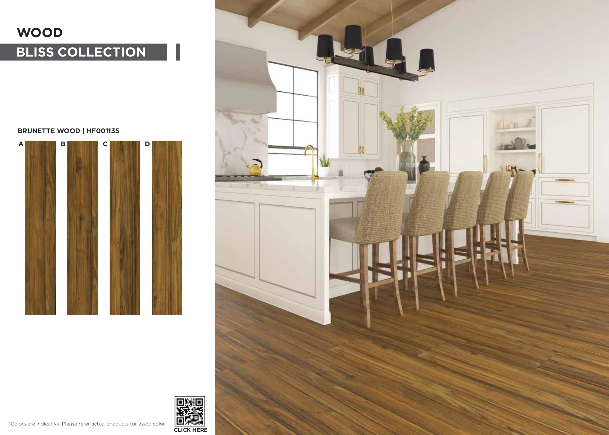 Bliss Brunette Wood SPC Planks PVC Flooring