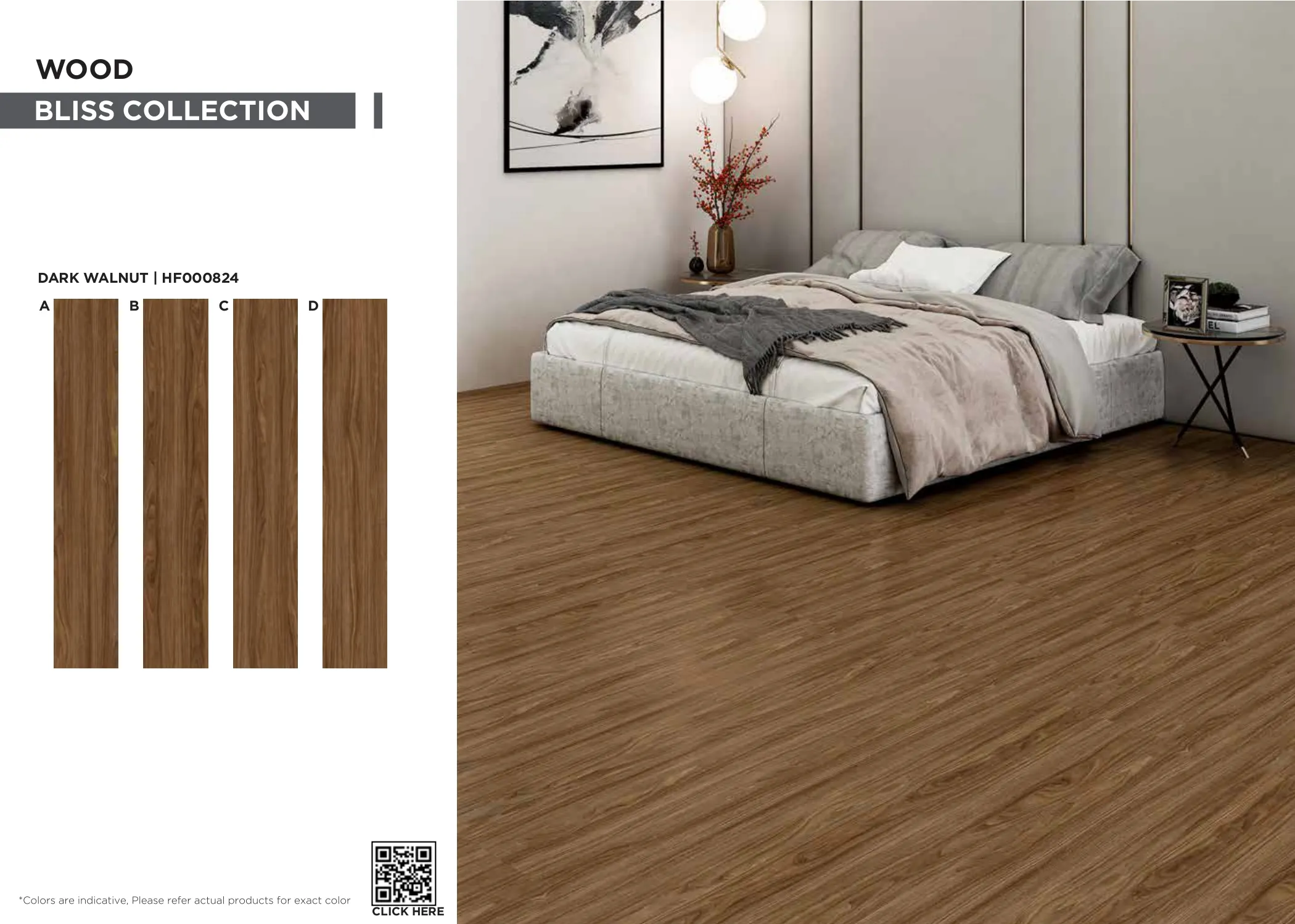 Bliss DARK WALNUT | HF000824 SPC Planks PVC Flooring