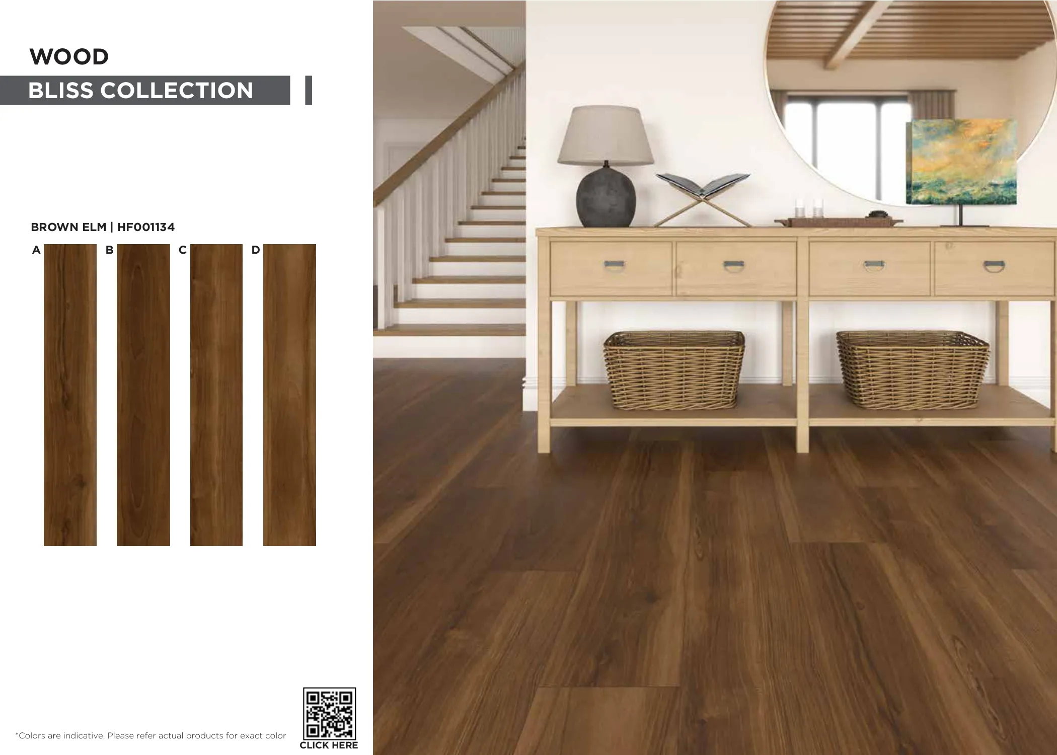Bliss Brown Elm SPC Planks PVC Flooring