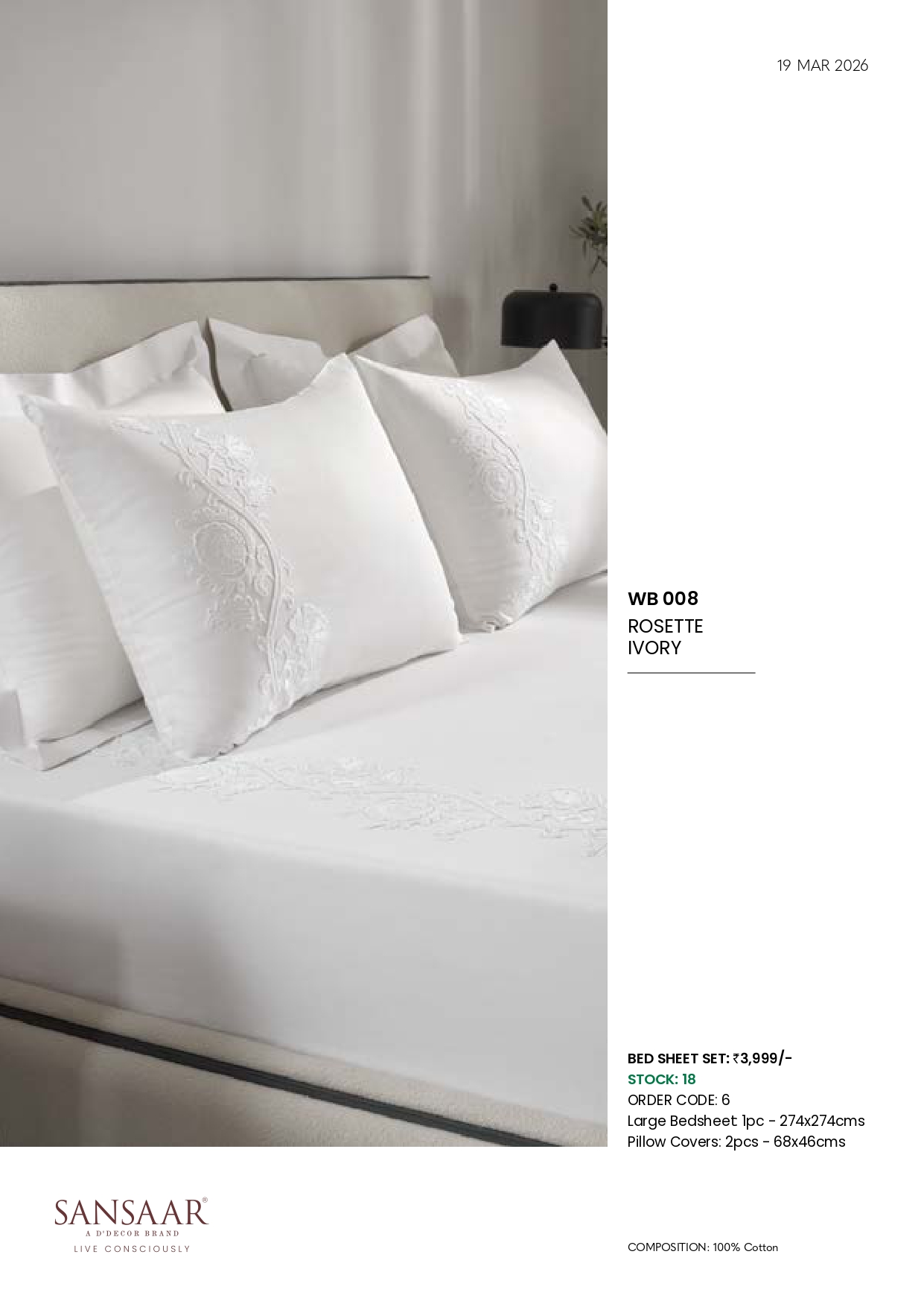 WB 008 ROSETTE IVORY