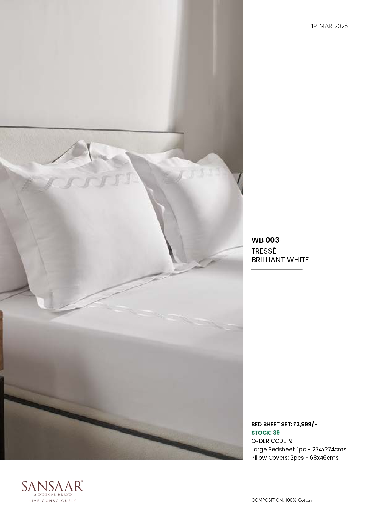 WB 003 TRESSÉ BRILLIANT WHITE