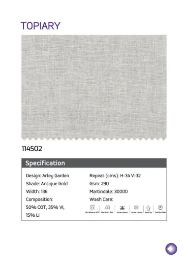 Luxurious Antique Gold Printed Fabric - 114502
