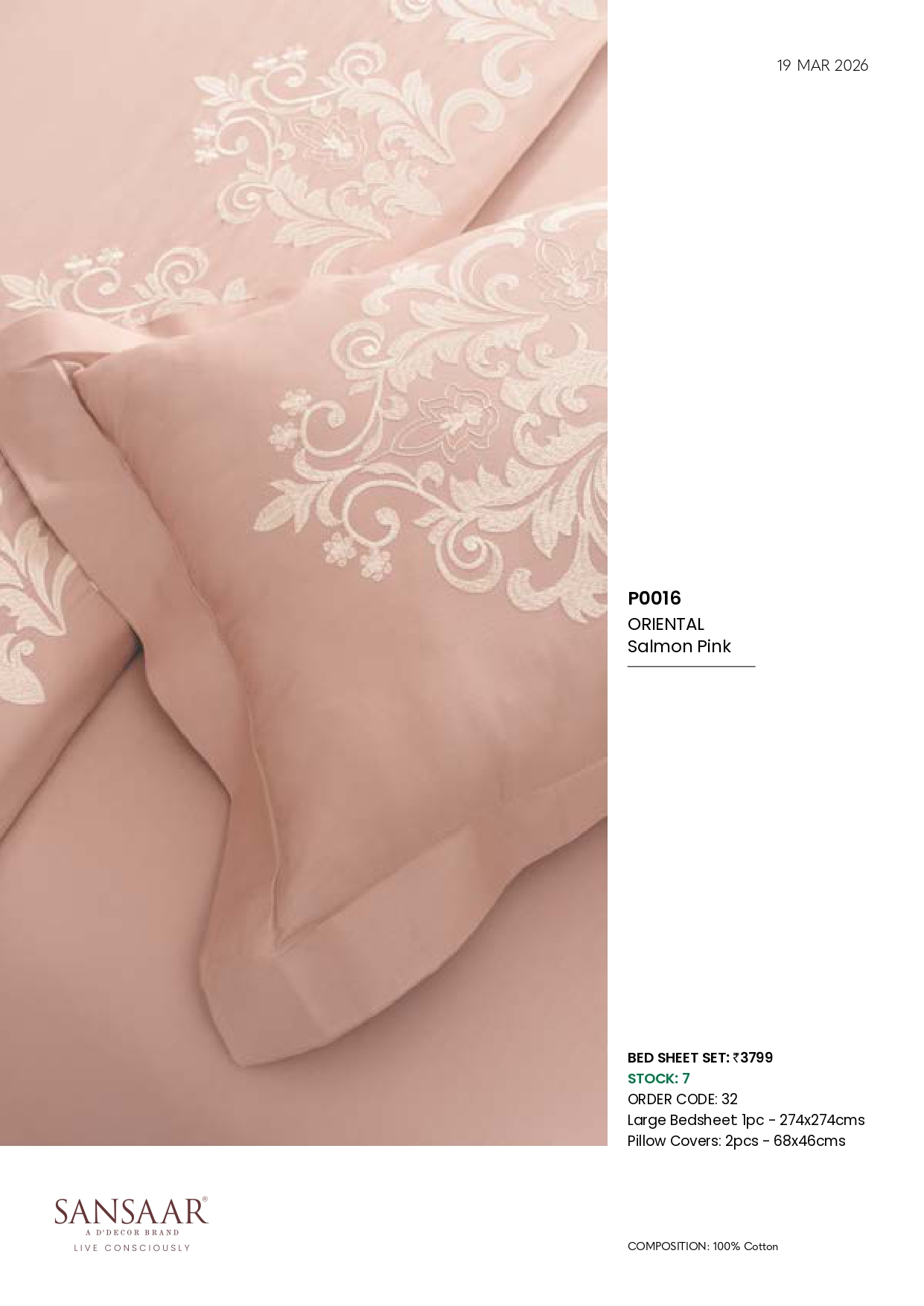 P0016 ORIENTAL Salmon Pink