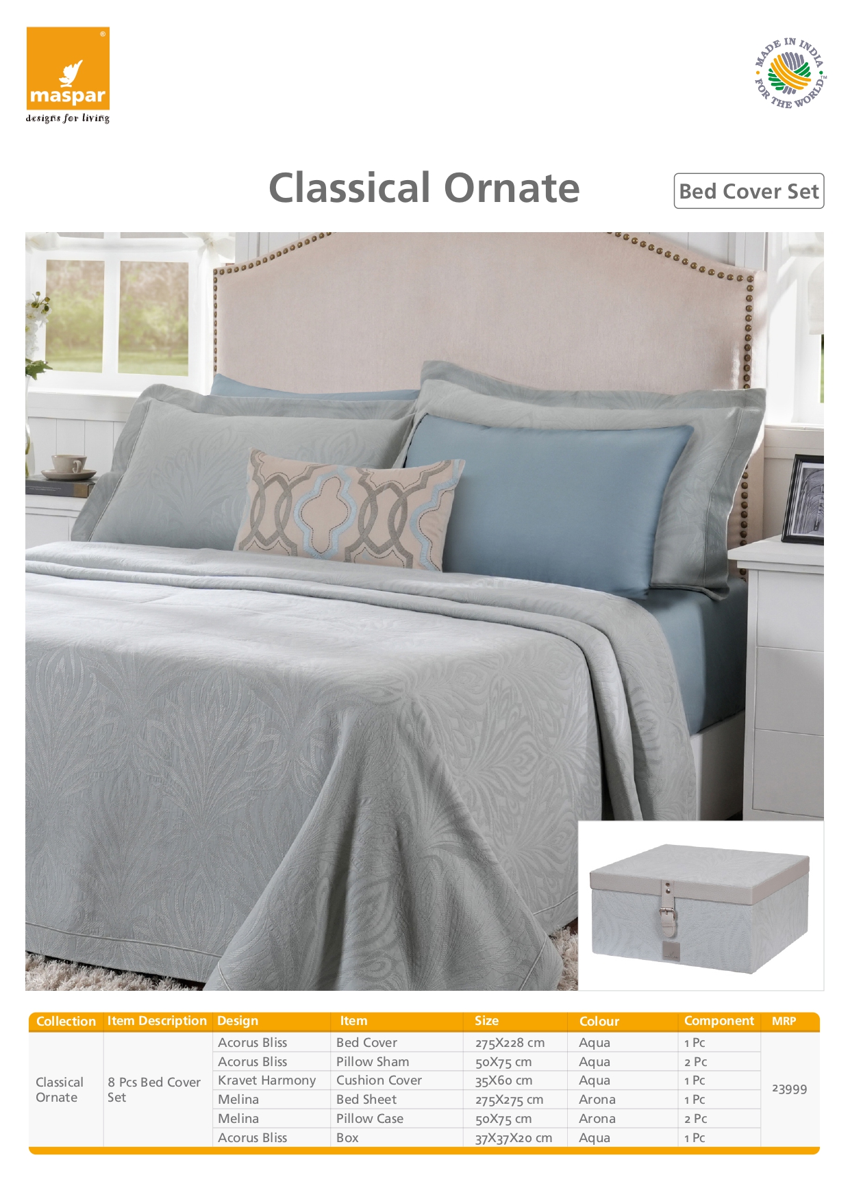 Classical Oranate - 8 Pcs Bed Cover Set