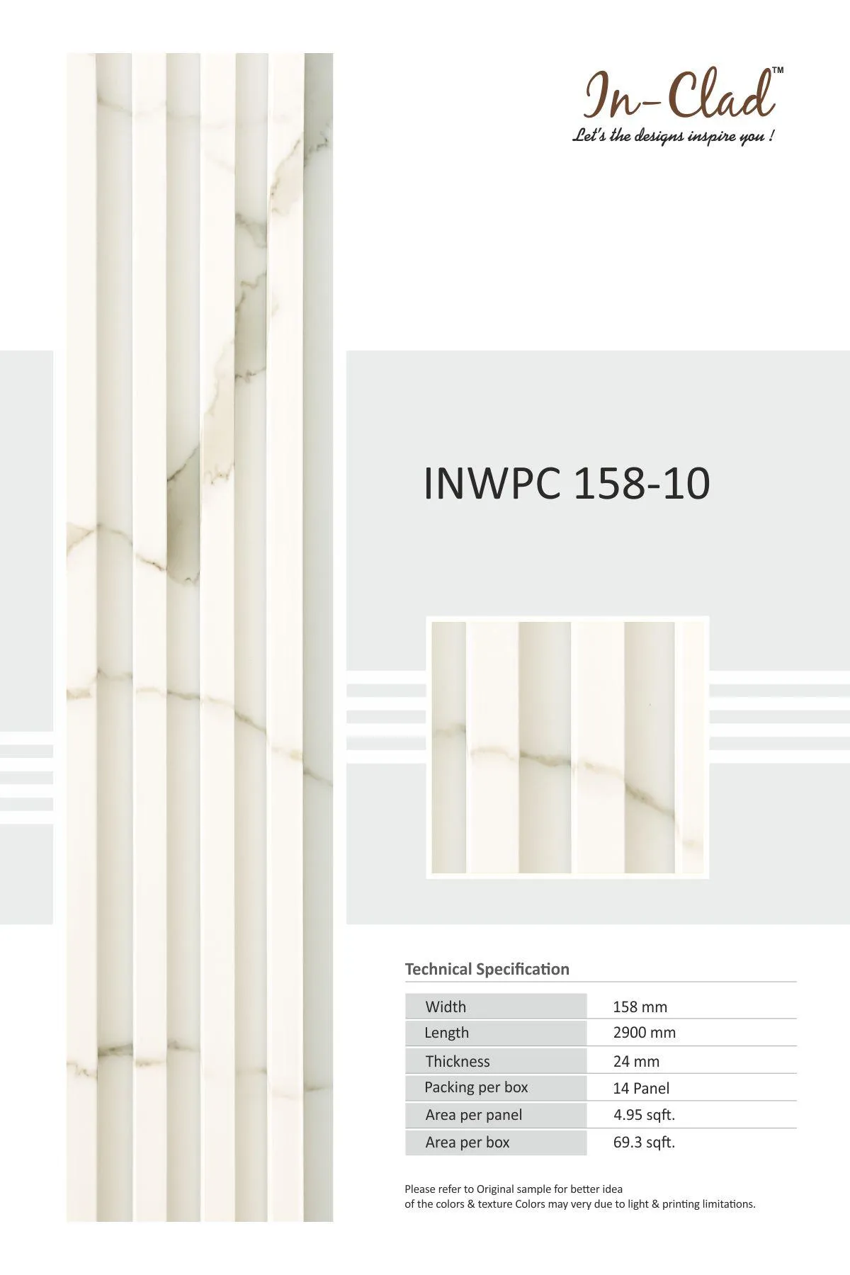 WPC Panel Code INWPC 158-10 Tile - Premium Quality Panels