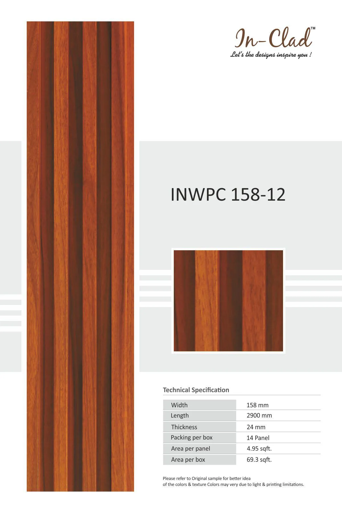 12 Tile WPC Panel Code INWPC 158 - Easy Install, Waterproof Design