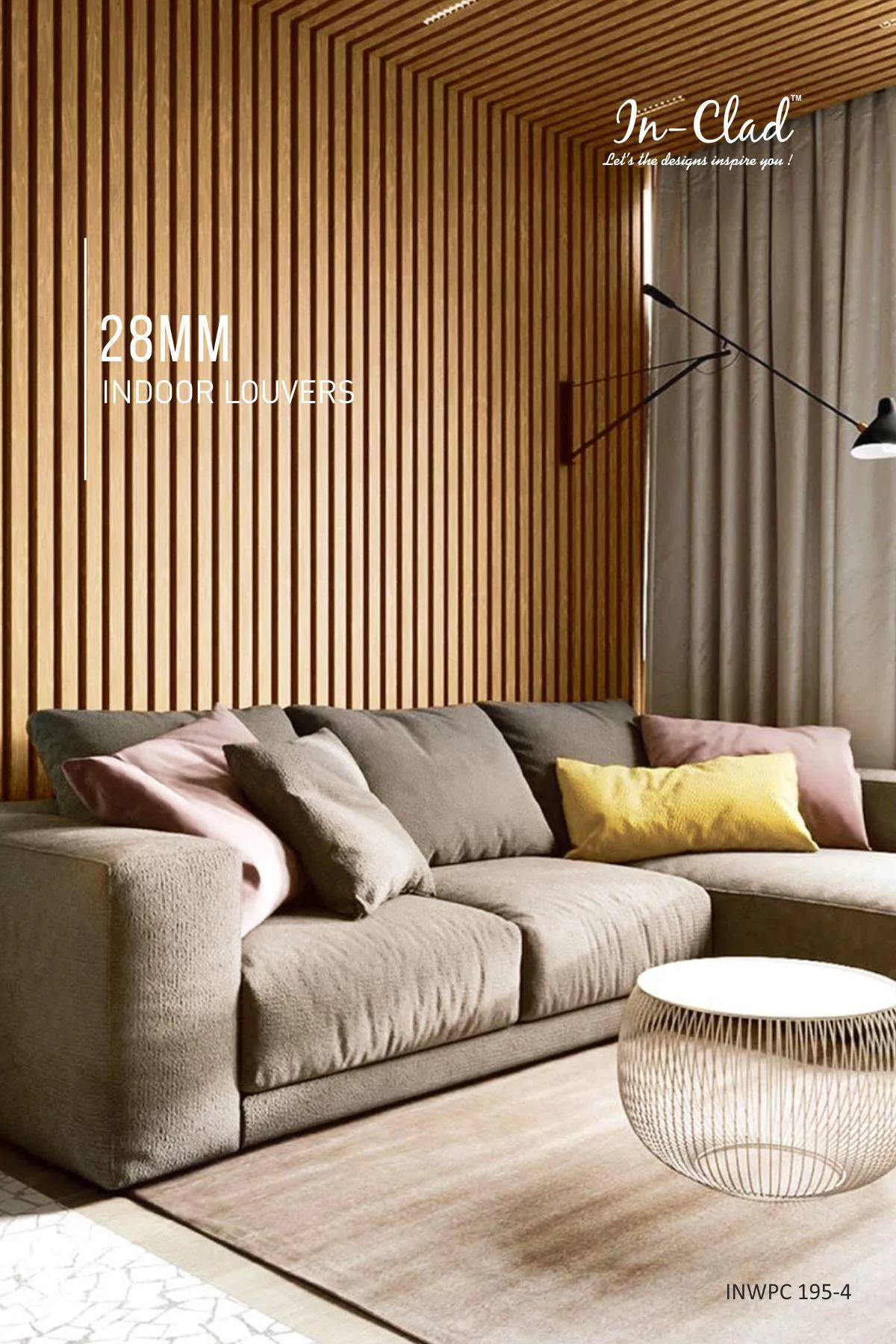 InWPC 195-4 Tile - Durable WPC Panel Code for Stylish Interiors