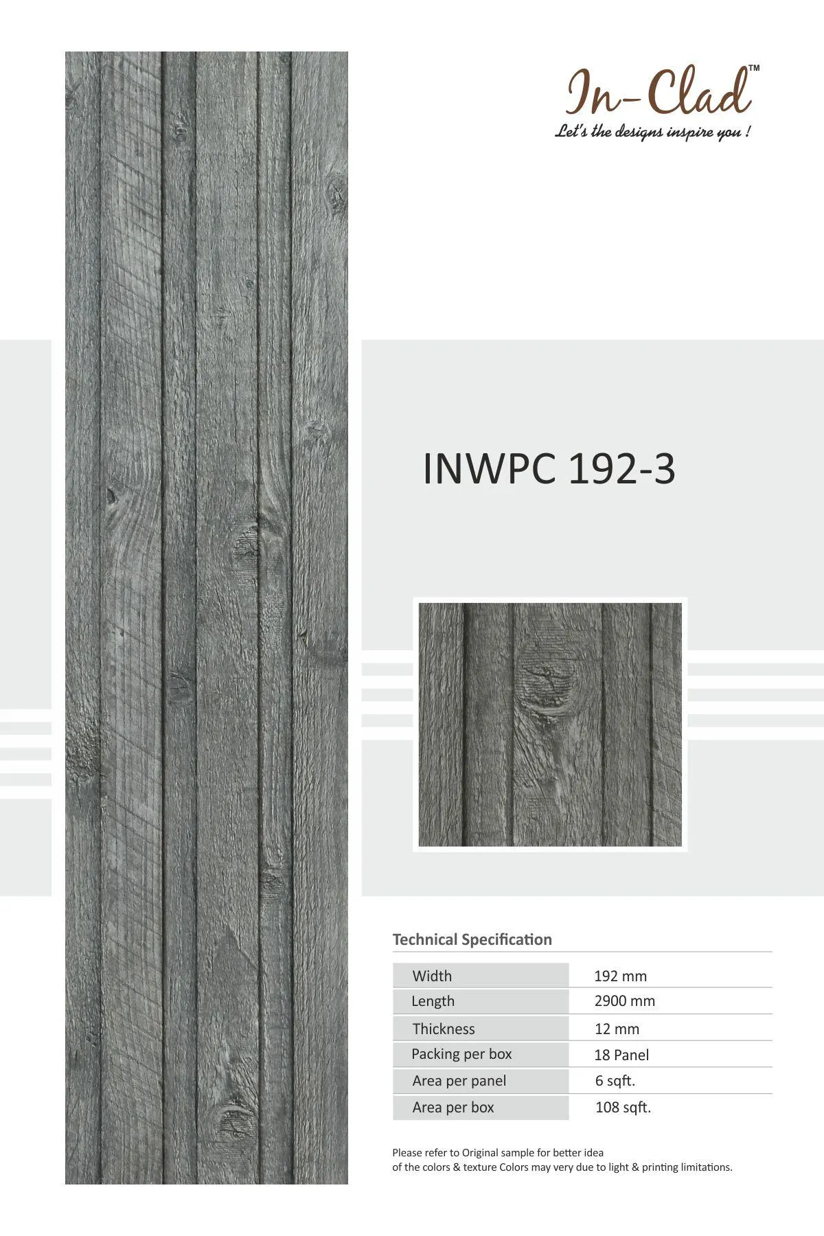 WPC 192-3 Tile: High-Quality Waterproof WPC Panel Code