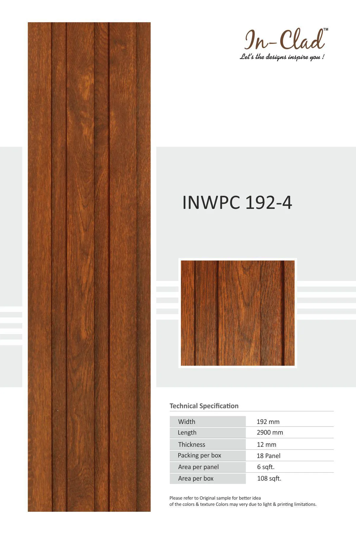 WPC Panel Code INWPC 192 - 4 Tile: Premium Quality, Easy Installation