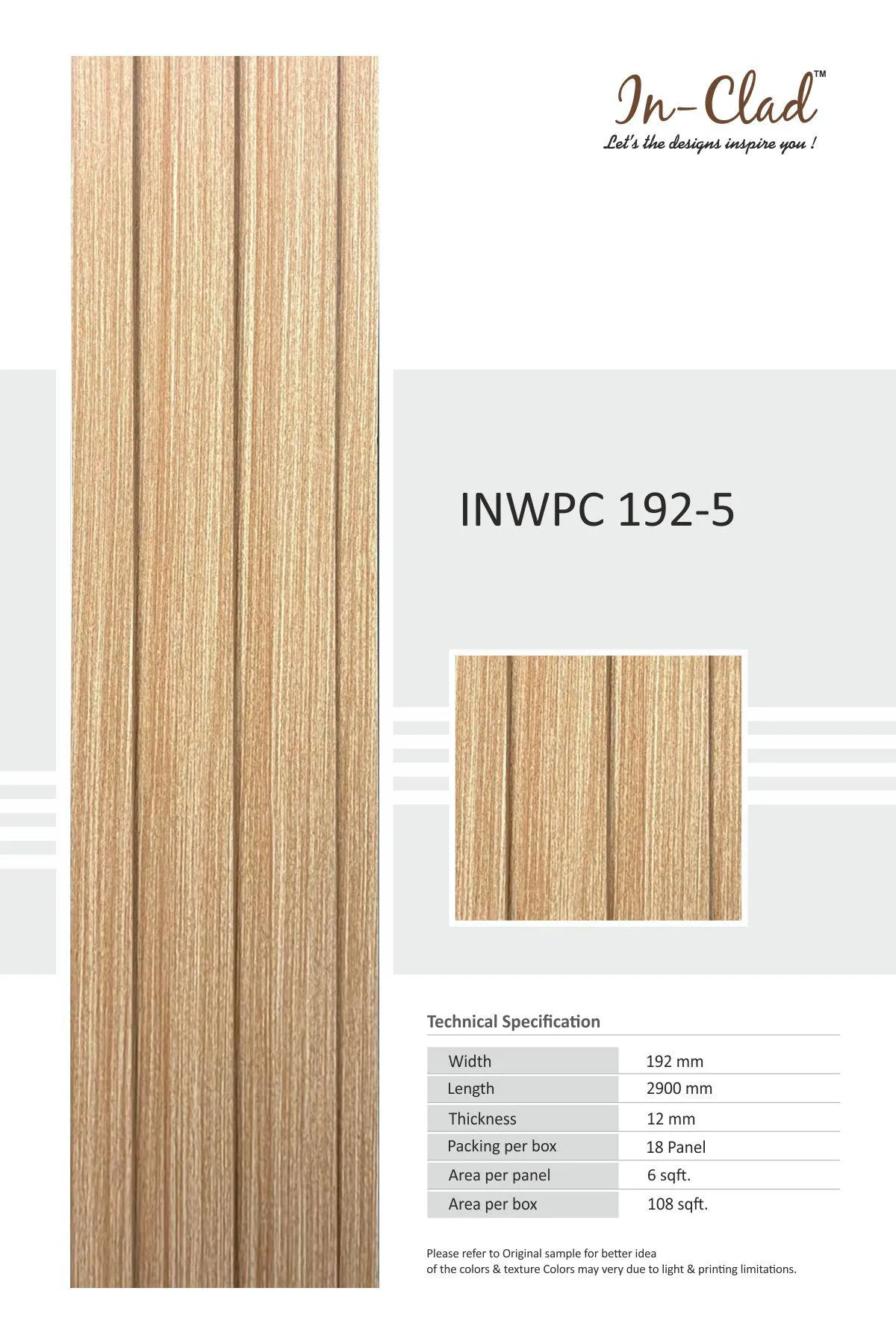 WPC Panel Code INWPC 192 - 5 Tile | Premium Quality Panels