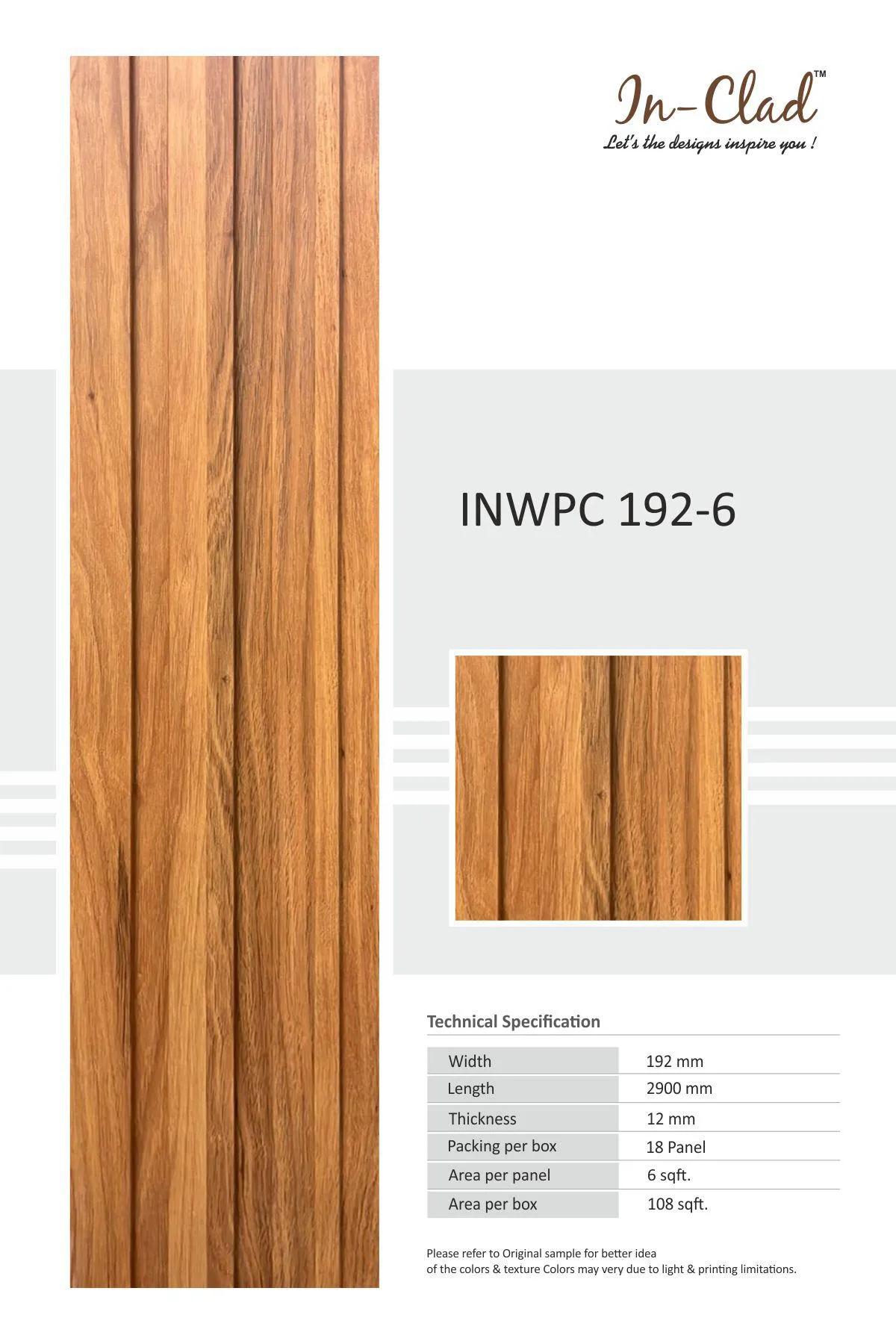 WPC Panel Code INWPC 192 - 6 Tile | Durable & Stylish Panels
