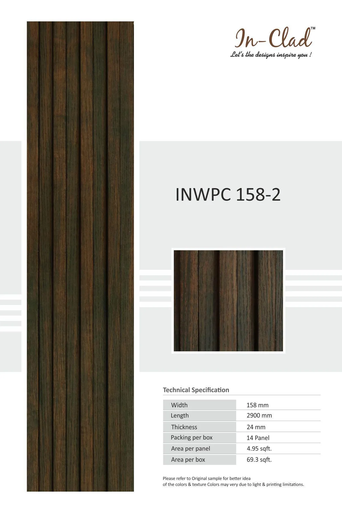 Premium WPC Panel Code INWPC 158-2 Tile | Durable & Stylish