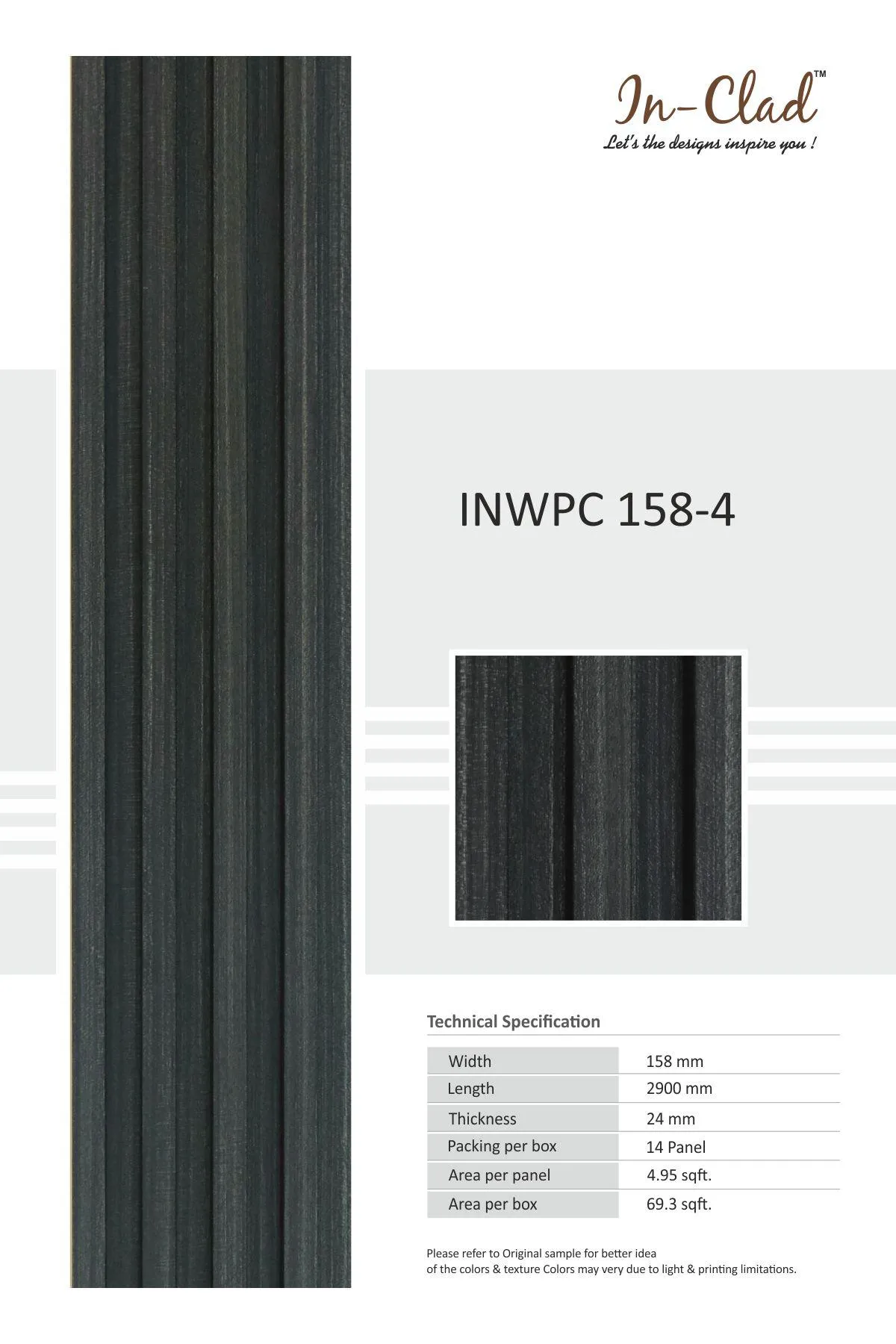 InWPC 158-4 Tile: Premium WPC Panel for Stylish Interiors
