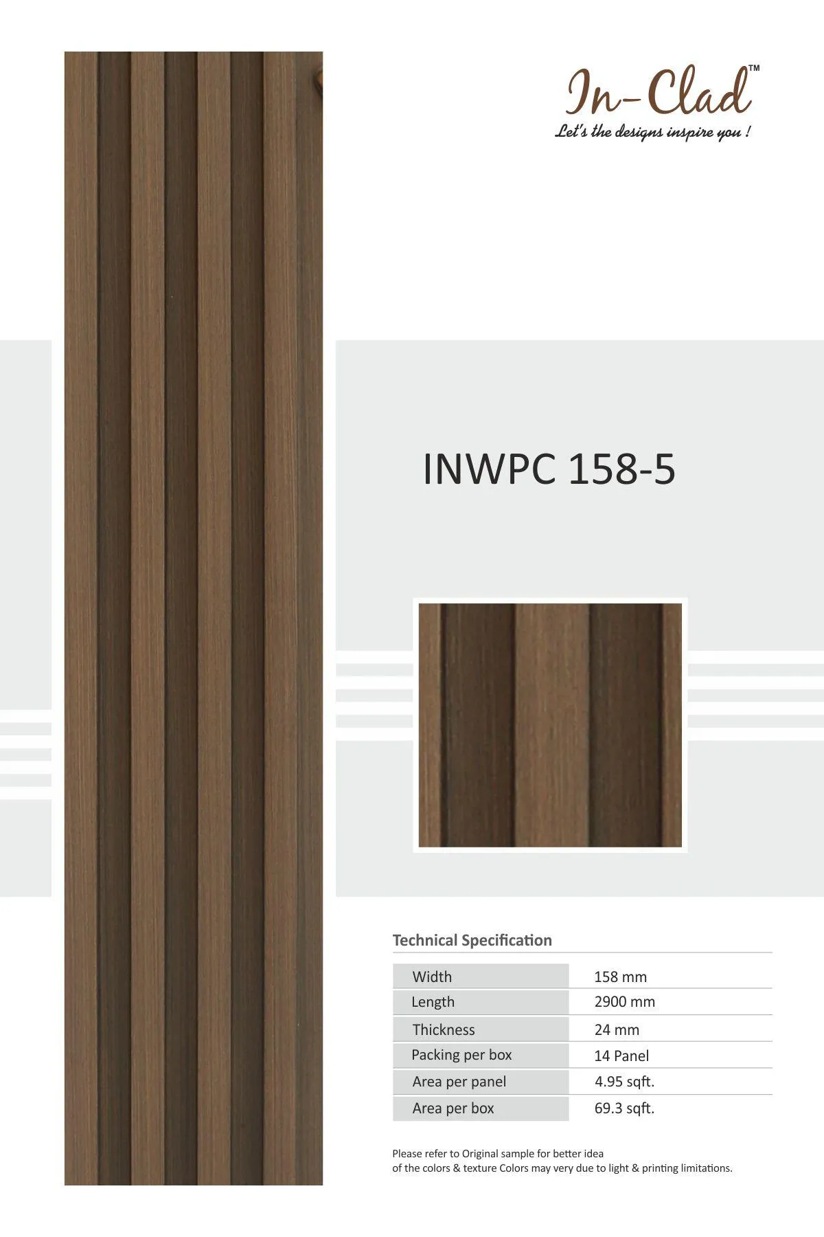 InWPC 158-5 Tile: Premium WPC Panel Code for Durable Interior Décor