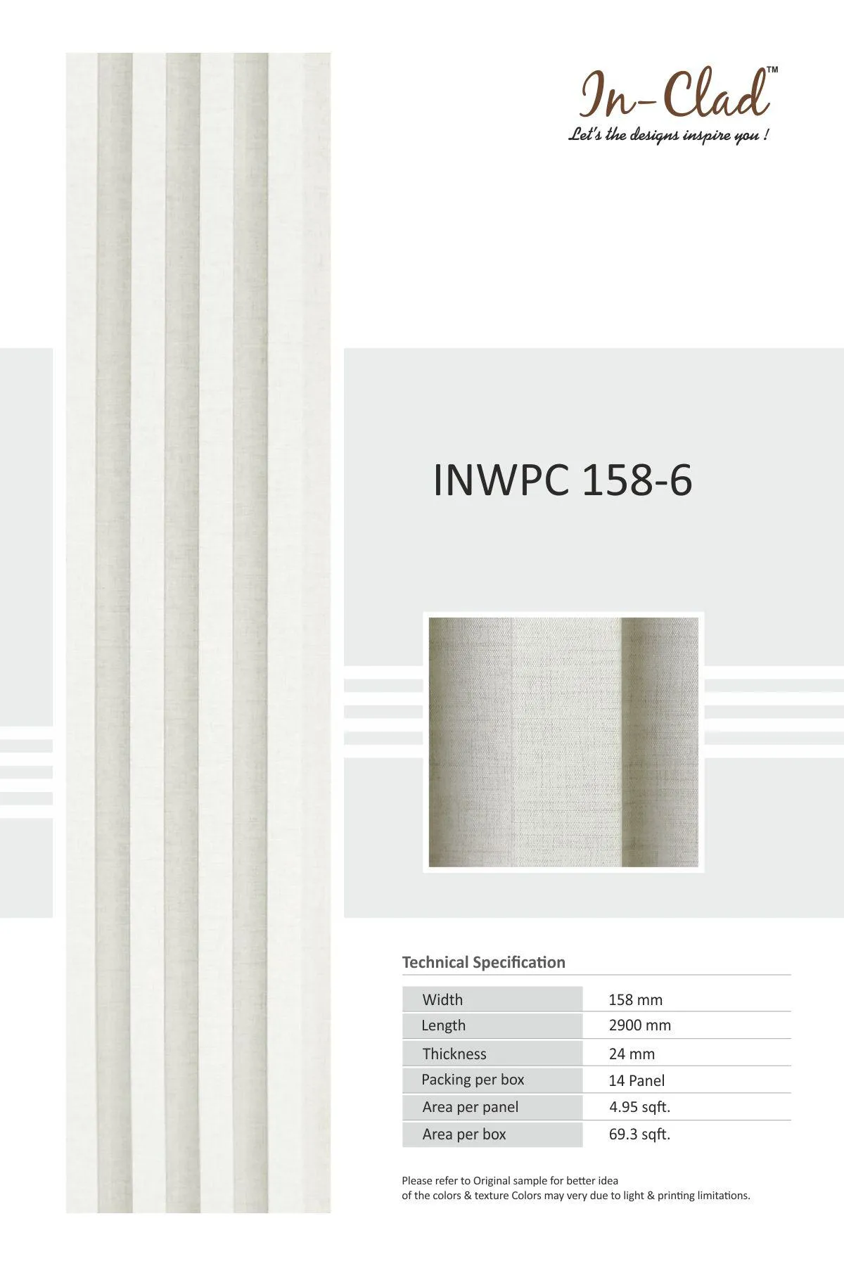 WPC Panel Code INWPC 158-6 Tile - Durable Flooring Solution