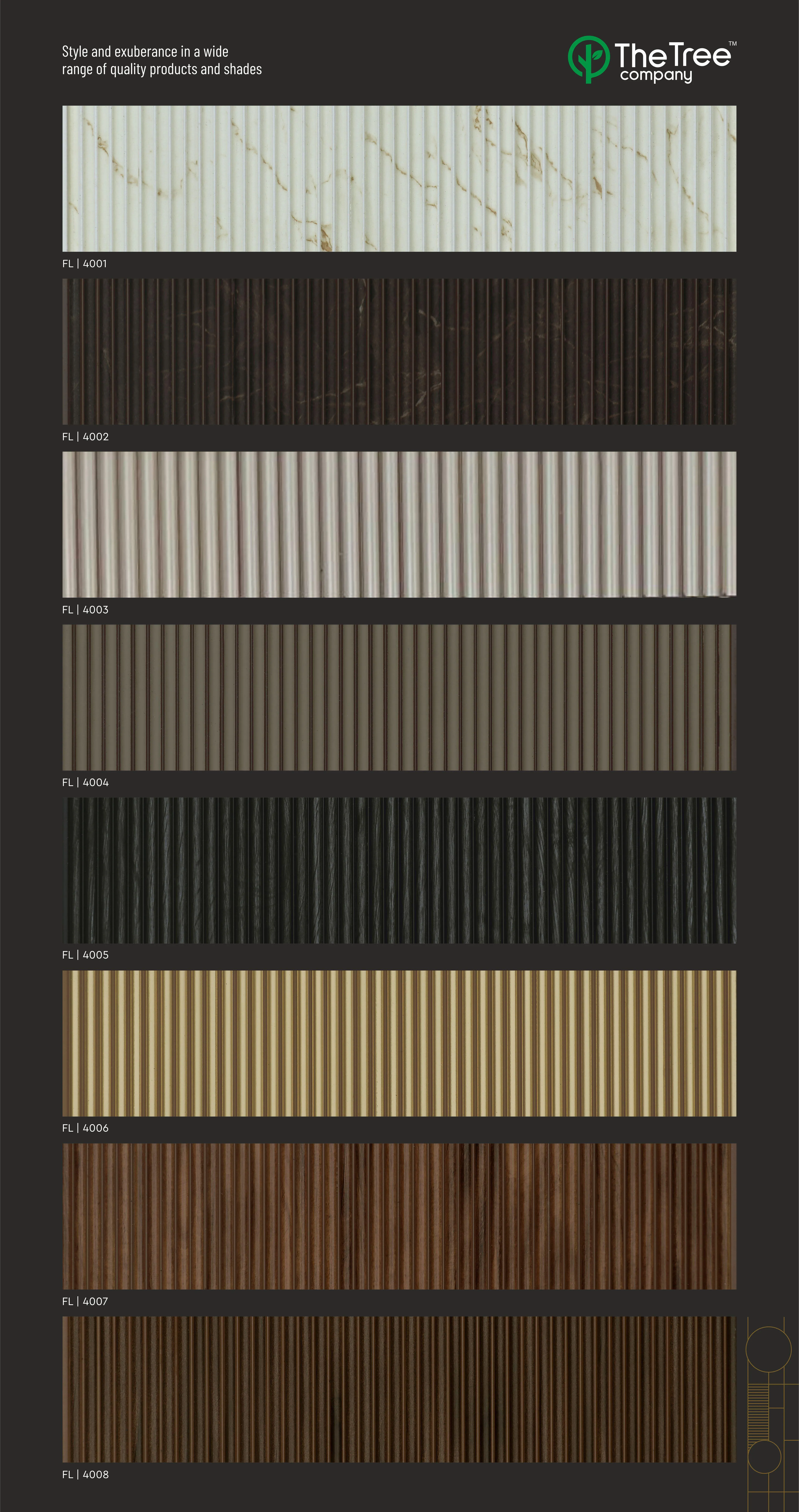 Fleek Treelam FL 4001 Charcoal Wall Panelling - Stylish Home Décor