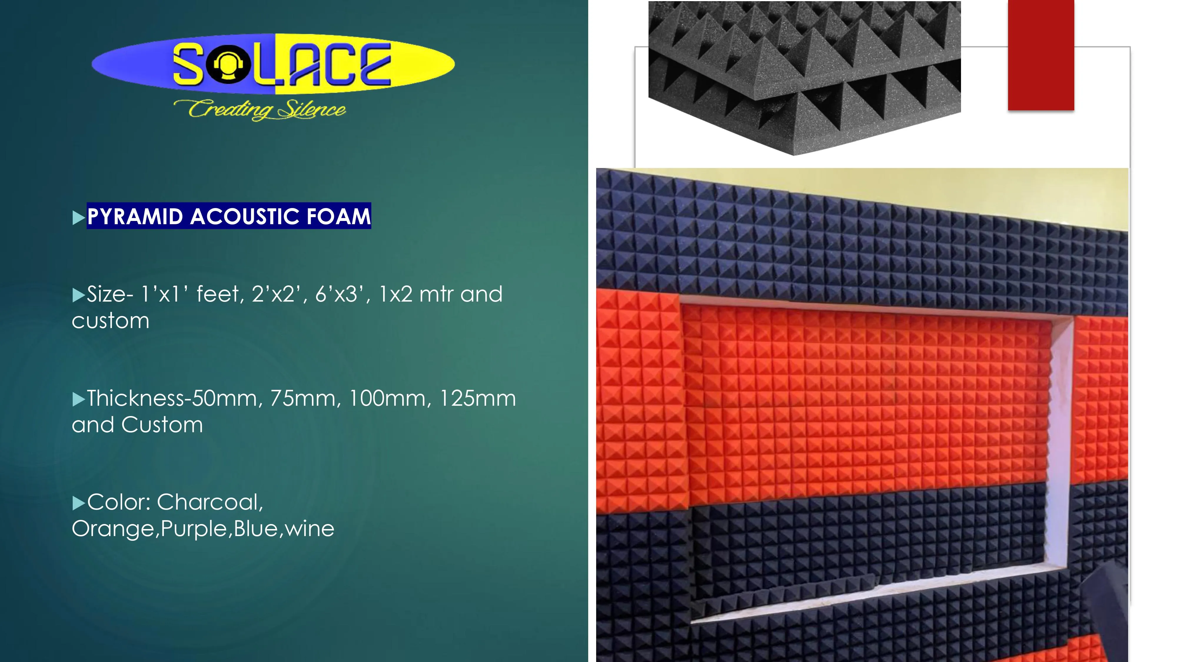 Acoustic Foam for Enhanced Sound Quality - Pyramid Design