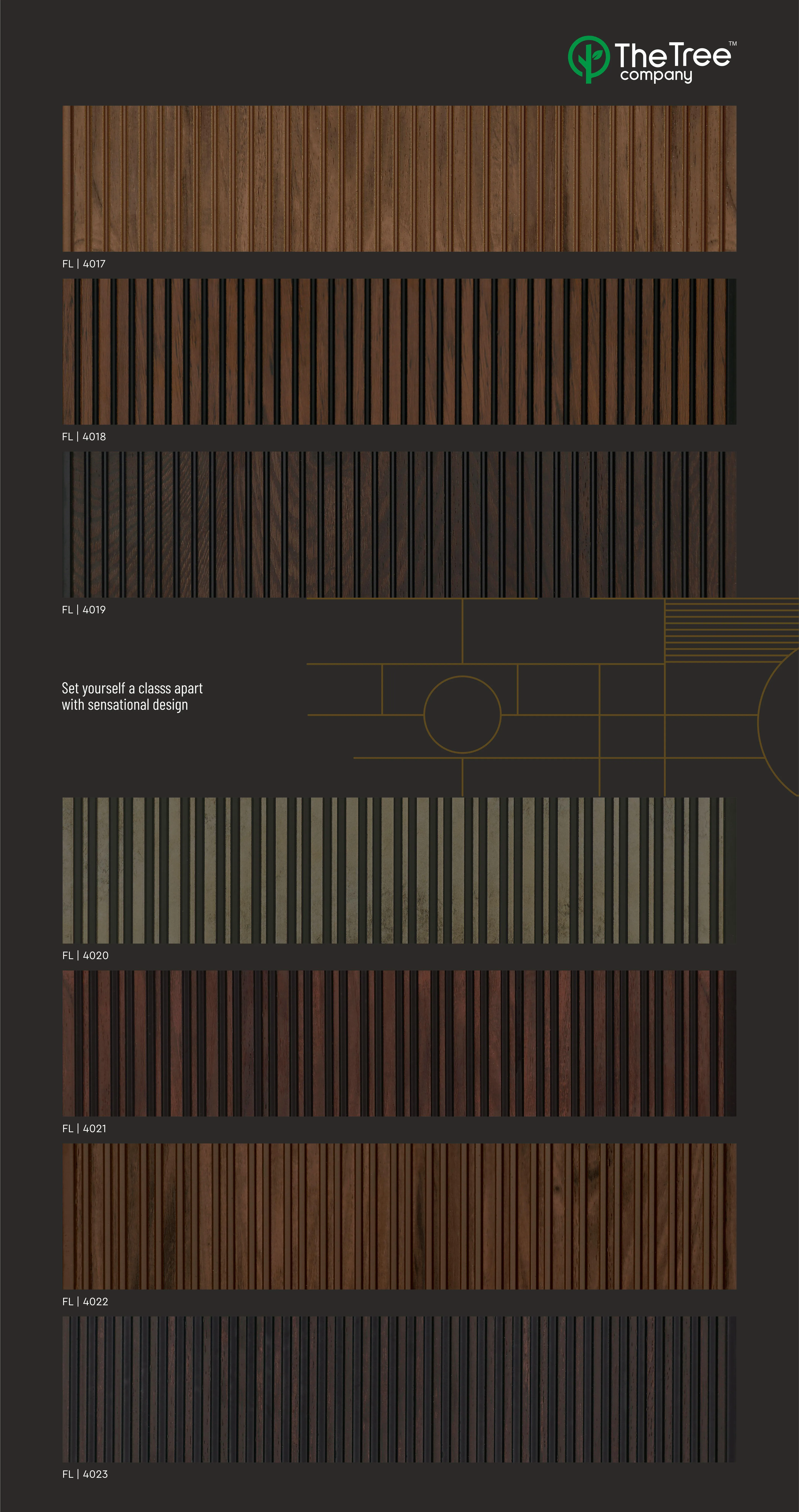 Fleek Treelam FL 4017 Charcoal Wall Panelling - Stylish Home Décor