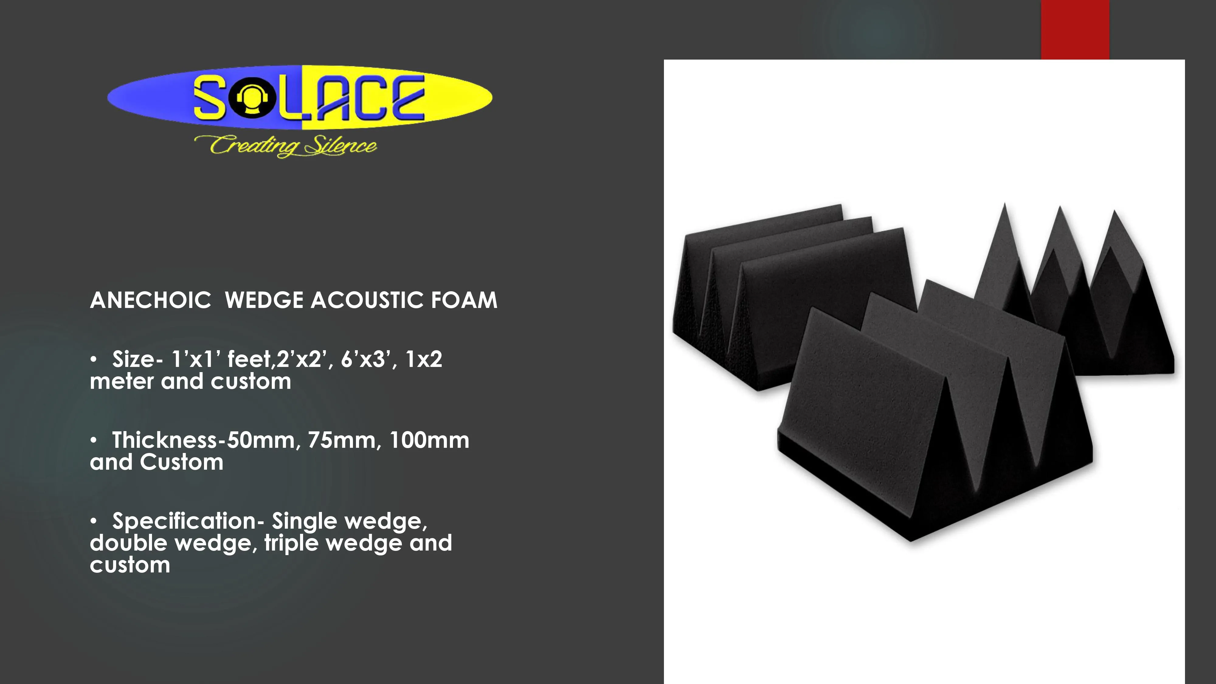 Anechoic Wedge Acoustic Foam - Sound Absorption Panel