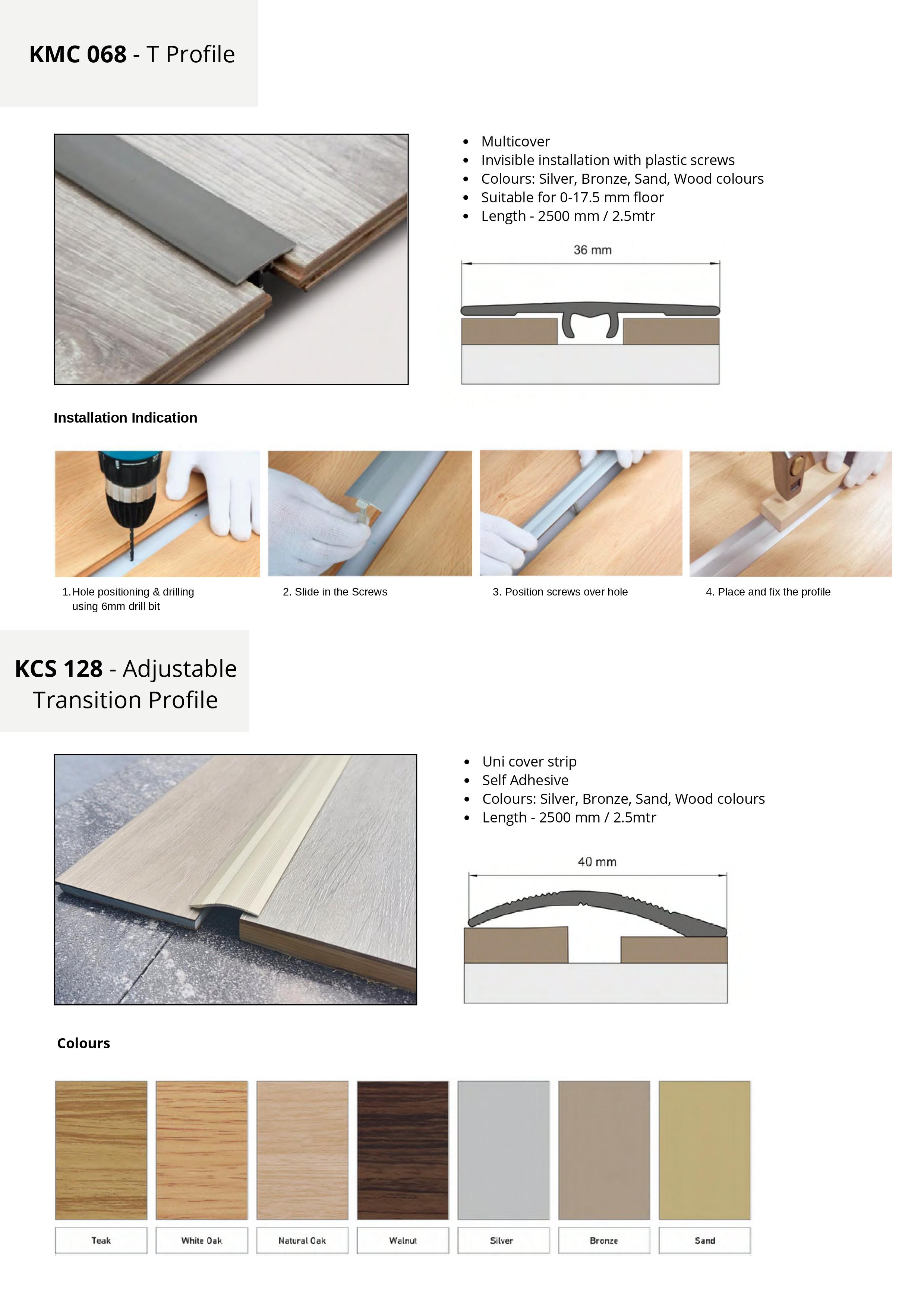 Adjustable Transition Door Profile - KMC 068