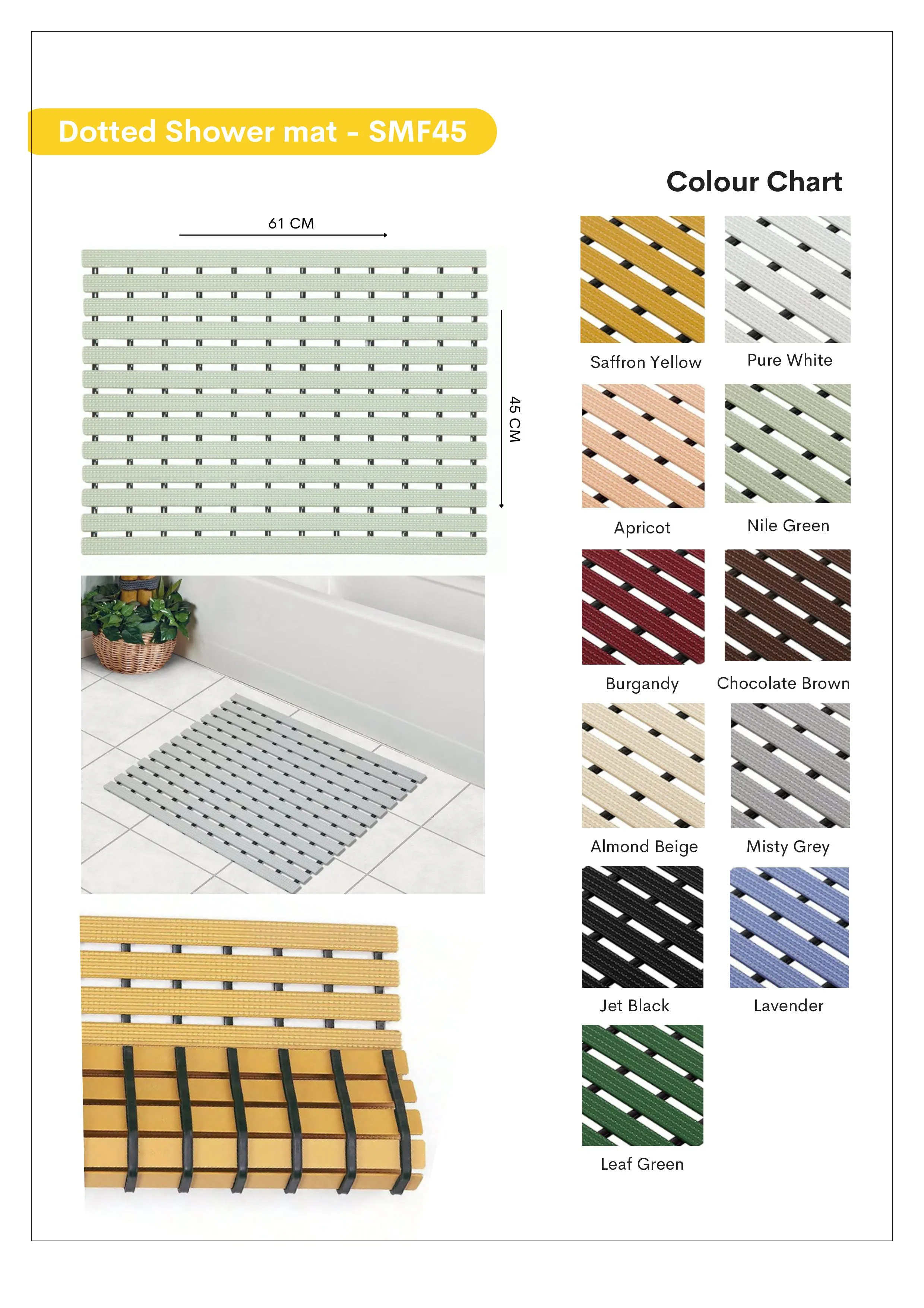 Luxury Dotted Shower Mat - Non-Slip SMF45