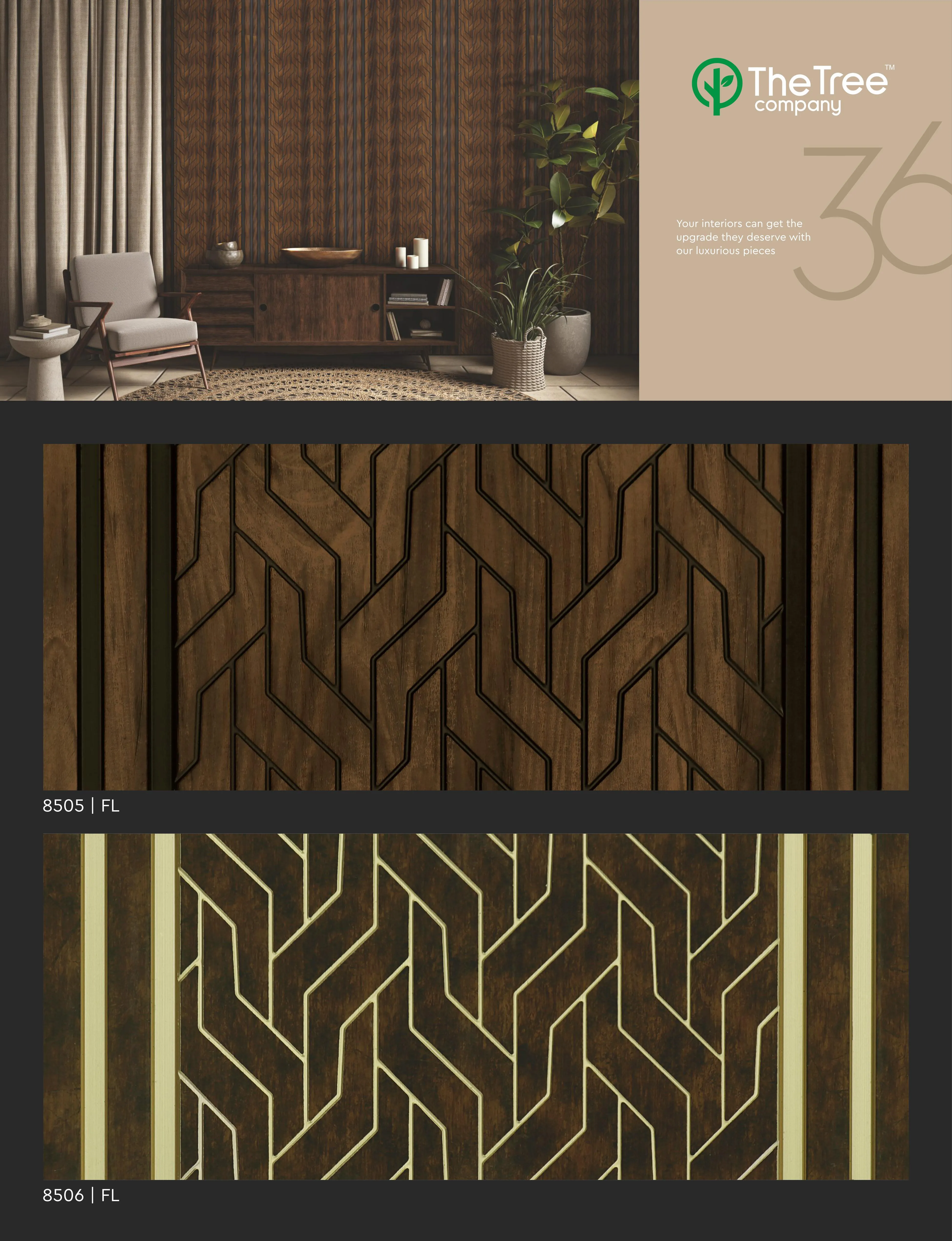 Fleek Treelam FL 8505 Charcoal Wall Paneling
