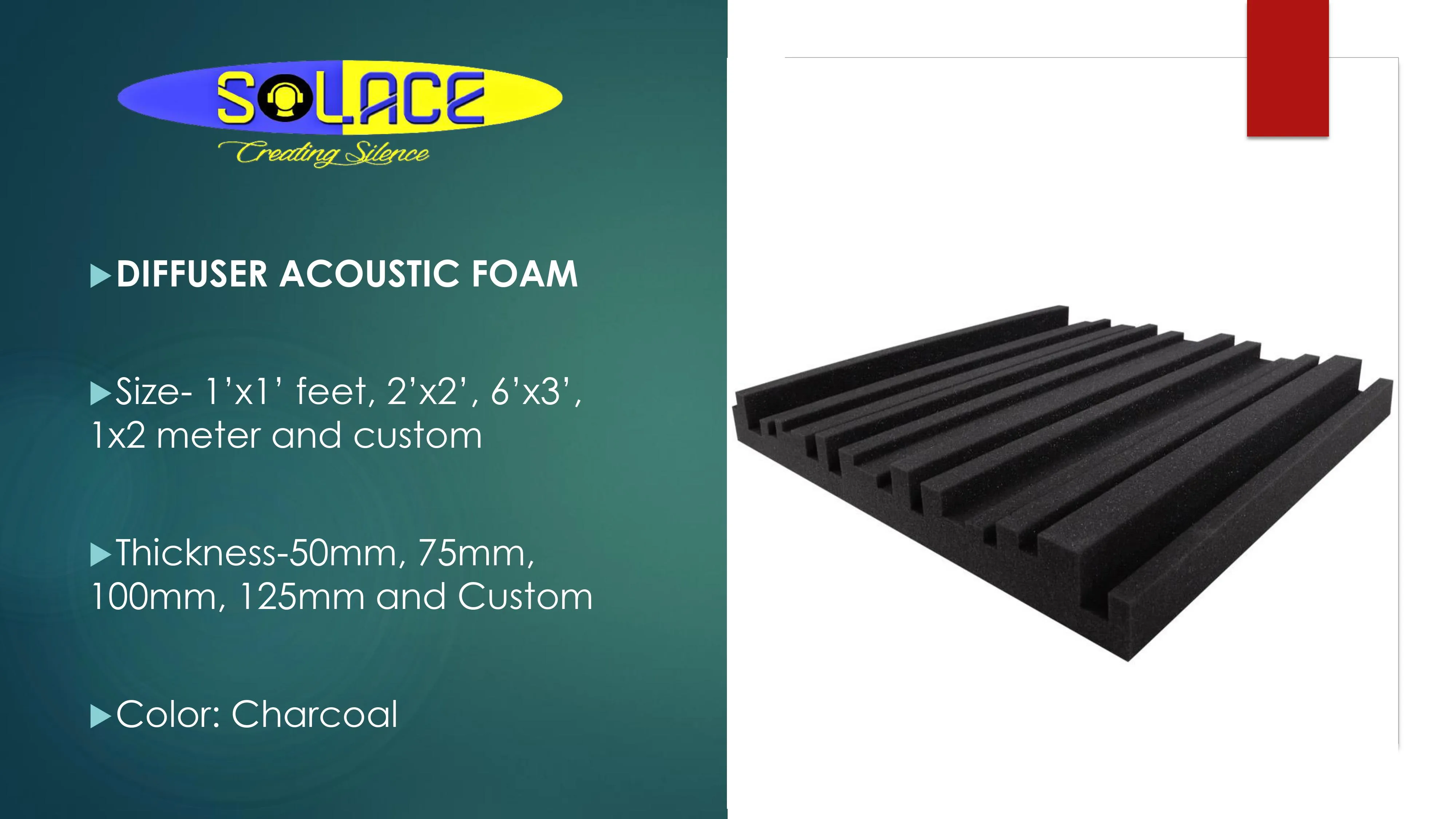 Acoustic Foam Diffuser for Enhanced Sound Quality