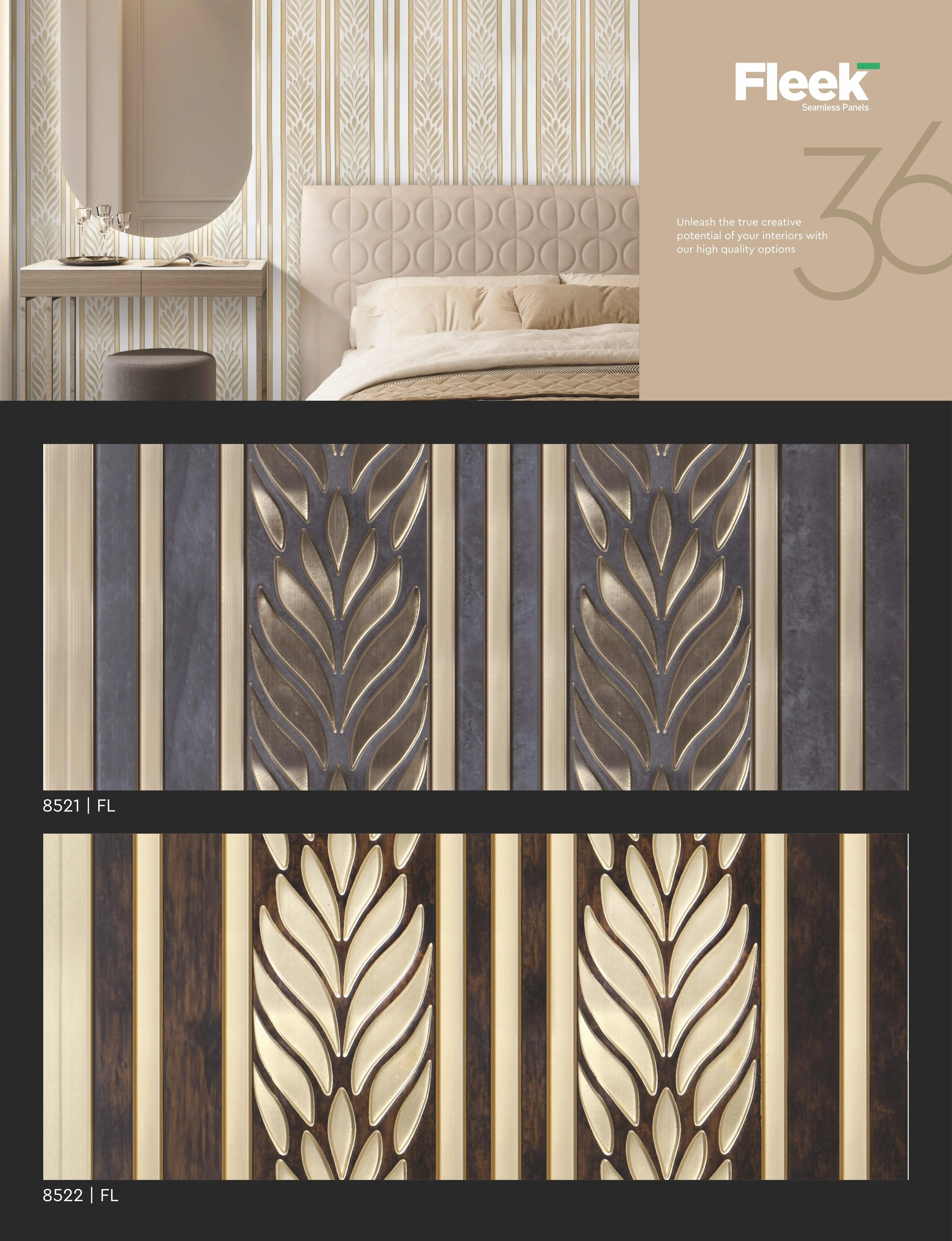Fleek Treelam FL 8521 Charcoal Wall Panelling