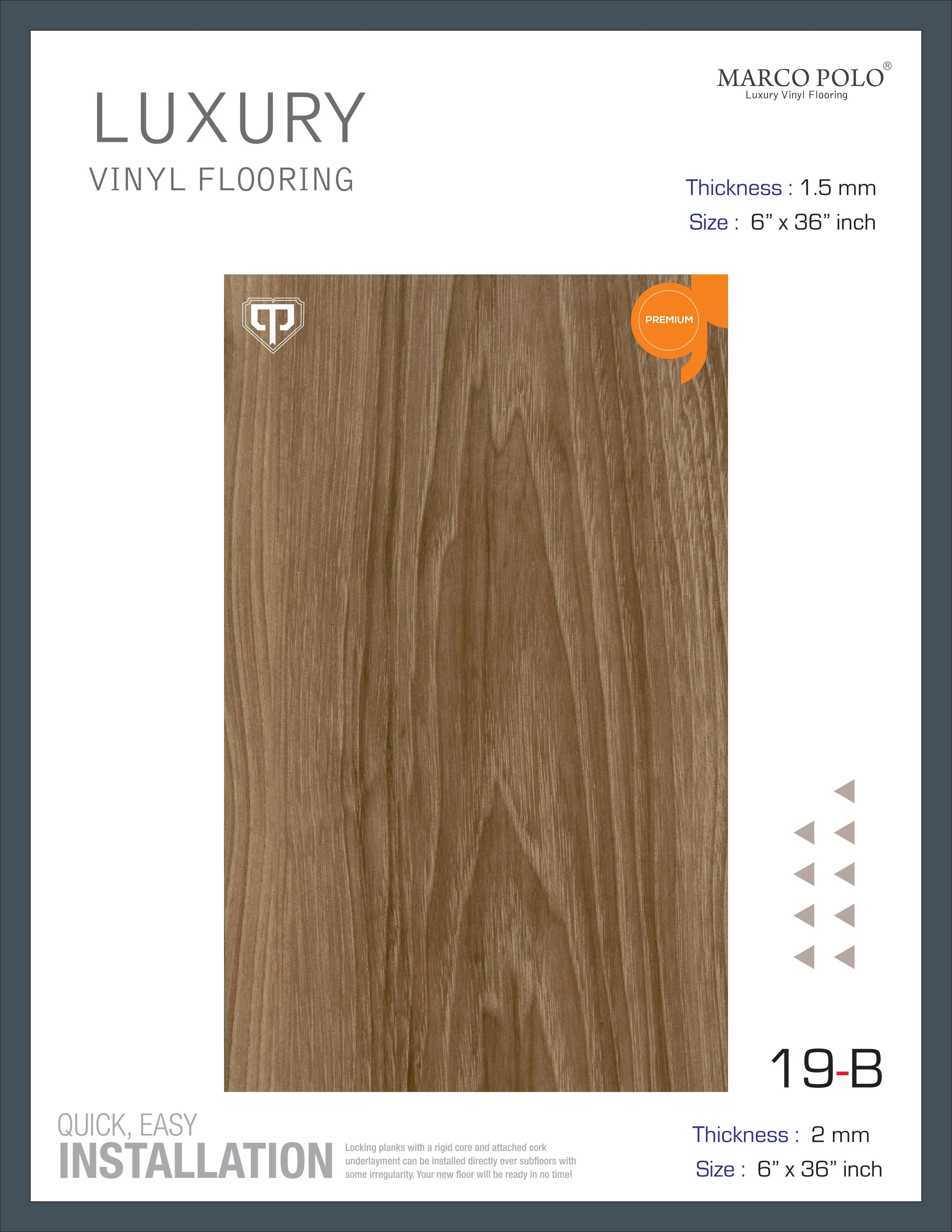 19-B Marcopolo PVC Plank Flooring - Durable, Stylish, and Easy to Install