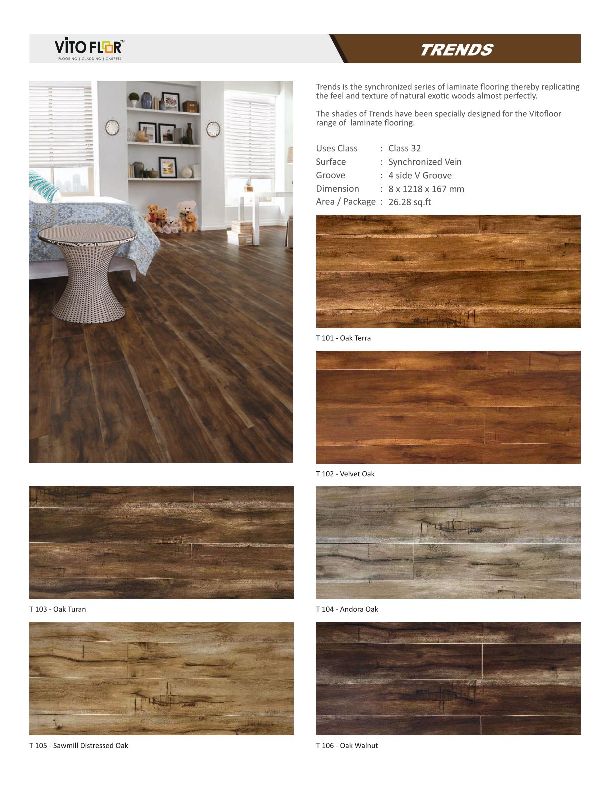 T101-oak Terra   - Vito 8mm Laminate Flooring – Durable & Stylish