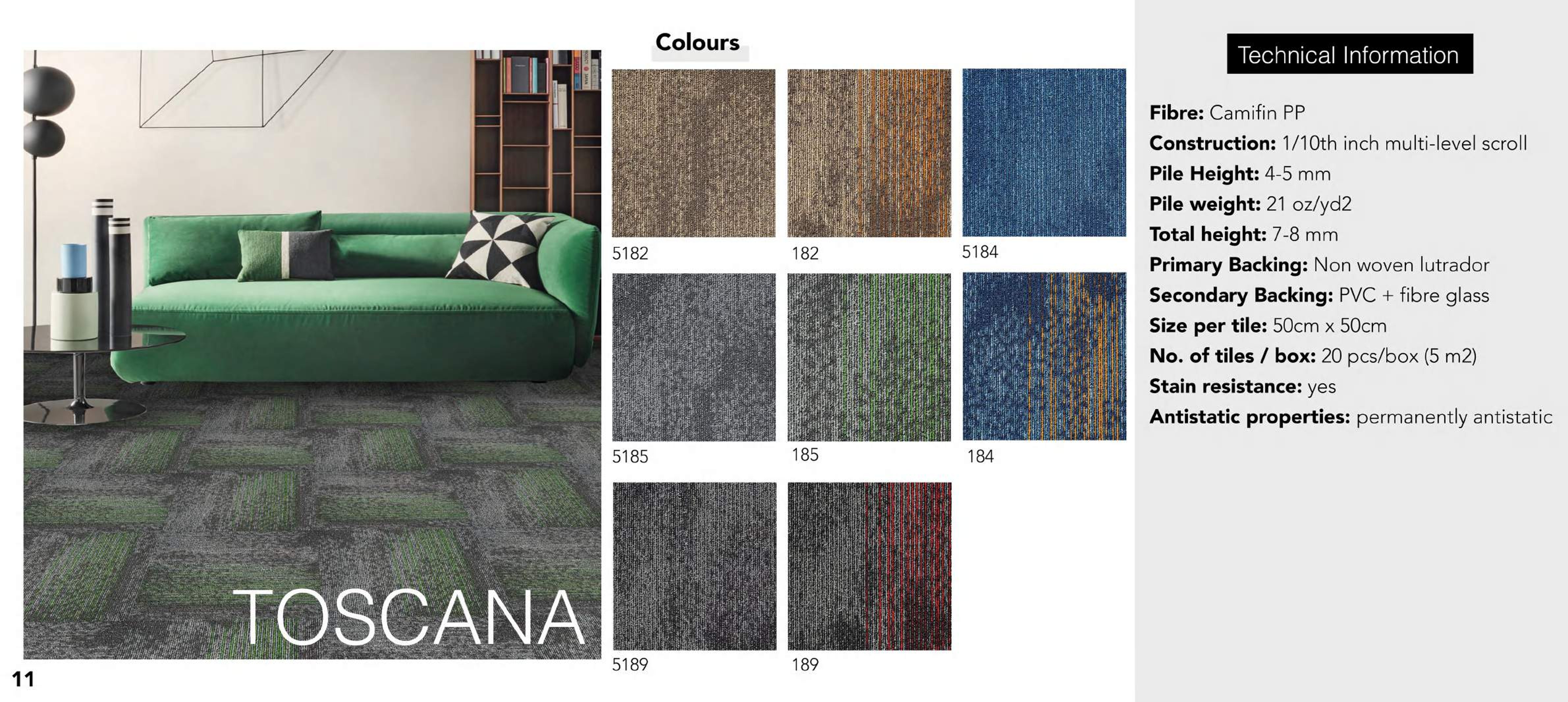 Toscana Carpet Tile - 8 Elegant Colors for Stylish Floors