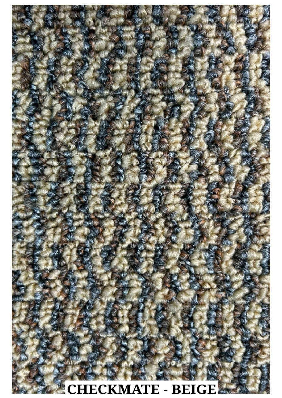 Urban Checkmate Loop Carpet Tile - Beige