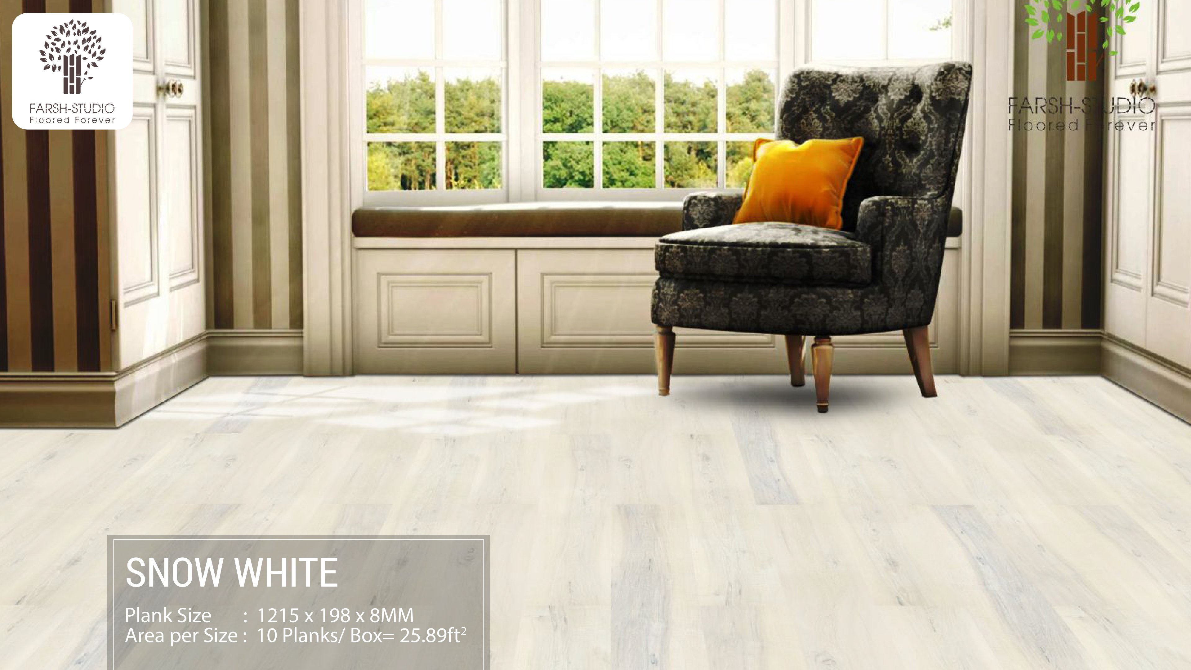 Snow White 8mm Laminate Flooring – Farsh Xpression