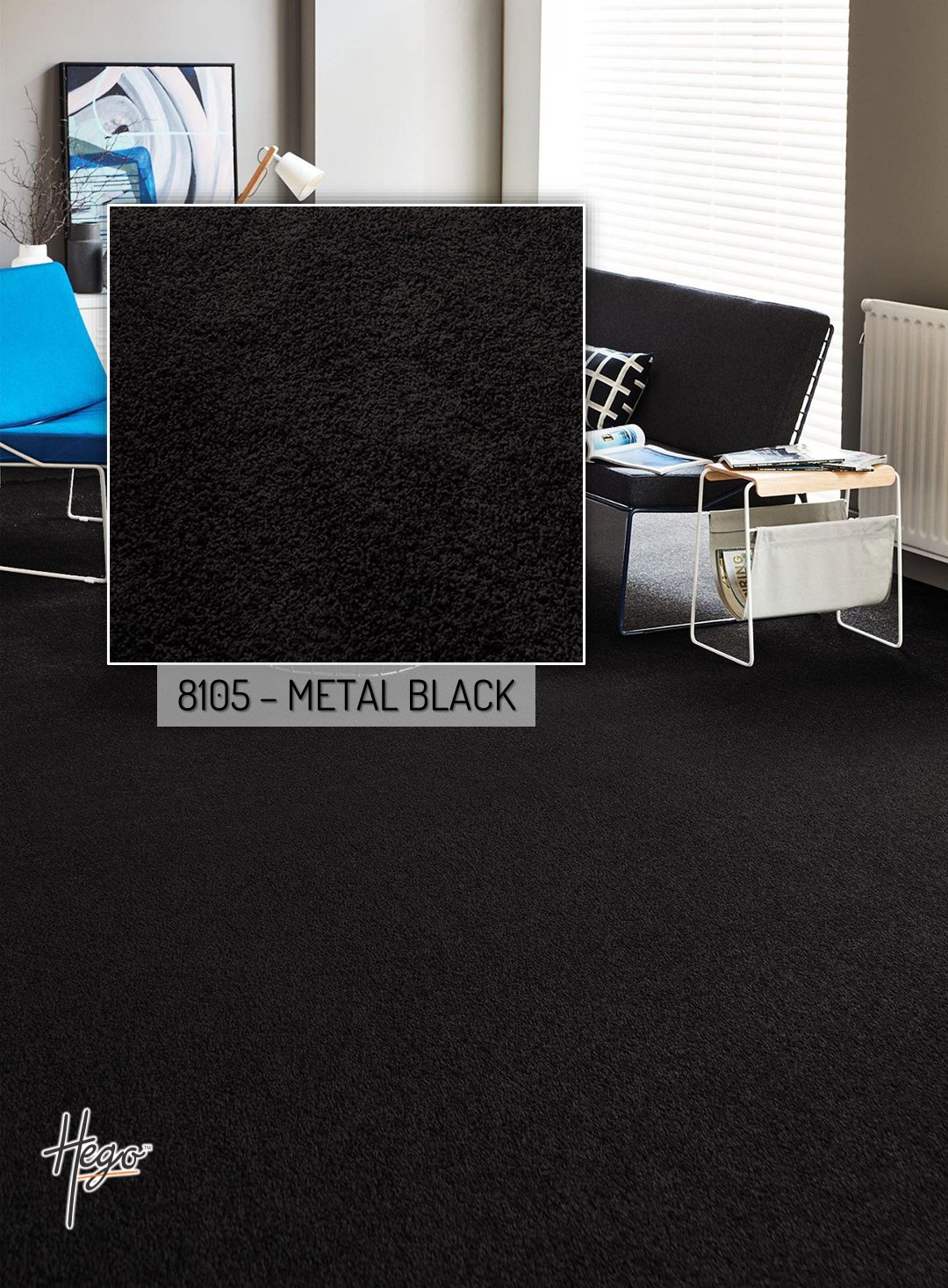 HEGO Silky Plus Carpet Roll - 8105 Metal Black