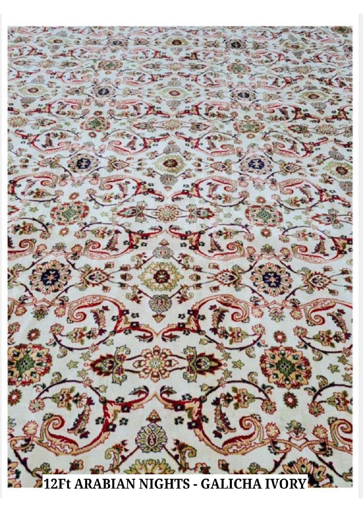 Arabian Nights Finish 12ft Carpet Tile - Galicha Ivory