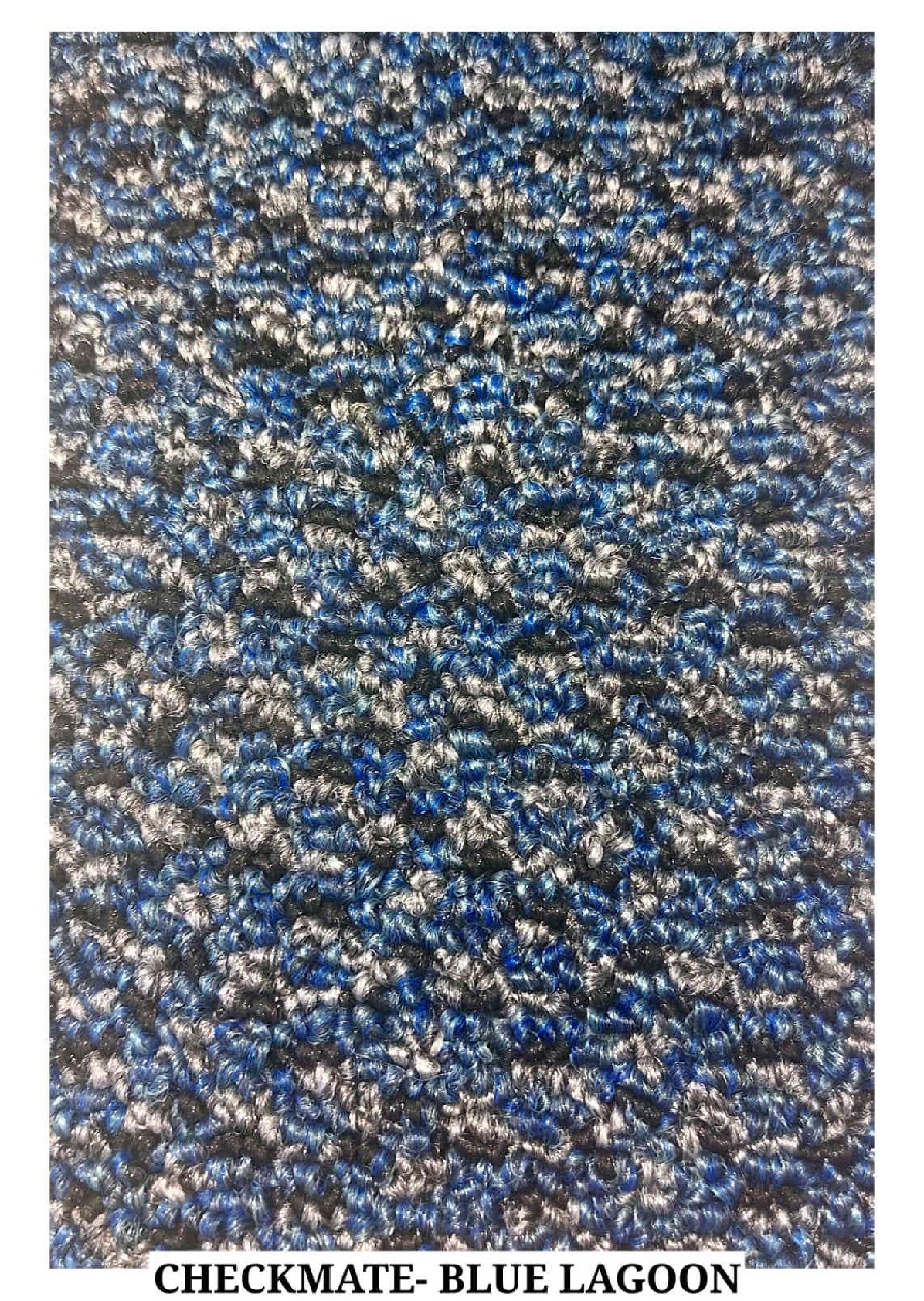 Urban Checkmate Loop Carpet Tile - Checkmate Blue Lagoon