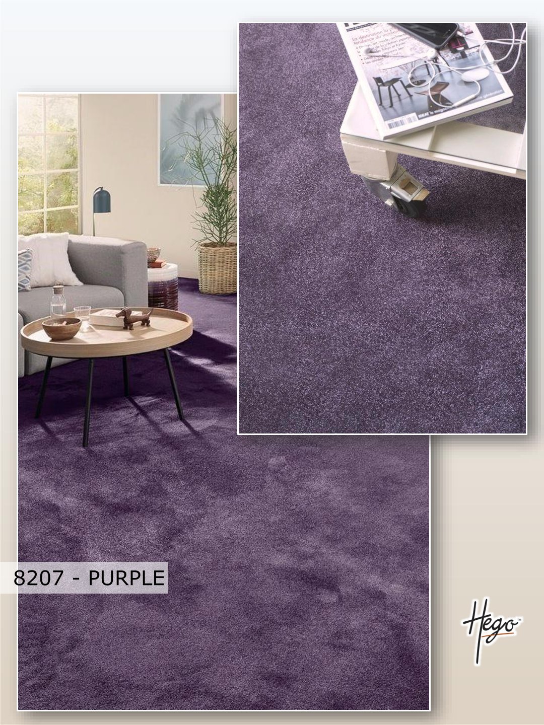 HEGO Impression Carpet Roll - 8206 Purple