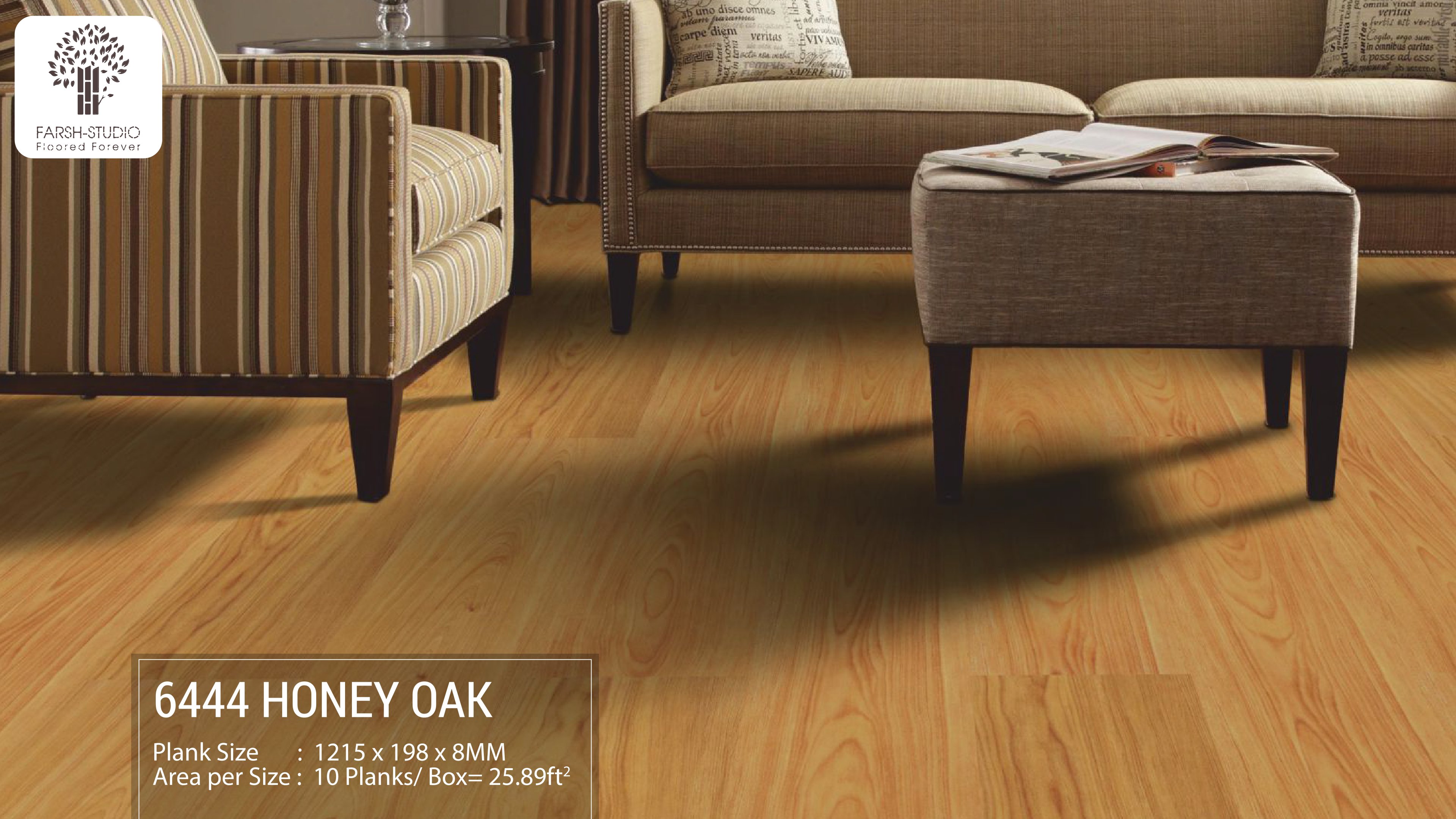 6444 Honey Oak - 8mm Laminate Flooring | Farsh Universal