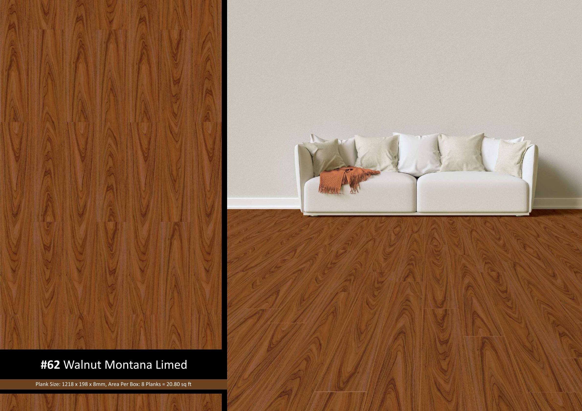 #62 Walnut Montana Limed Lamiwood Laminate Flooring