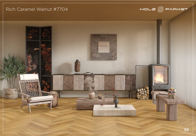 Rich Caramel Walnut #7704 - Lamiwood Laminate Flooring