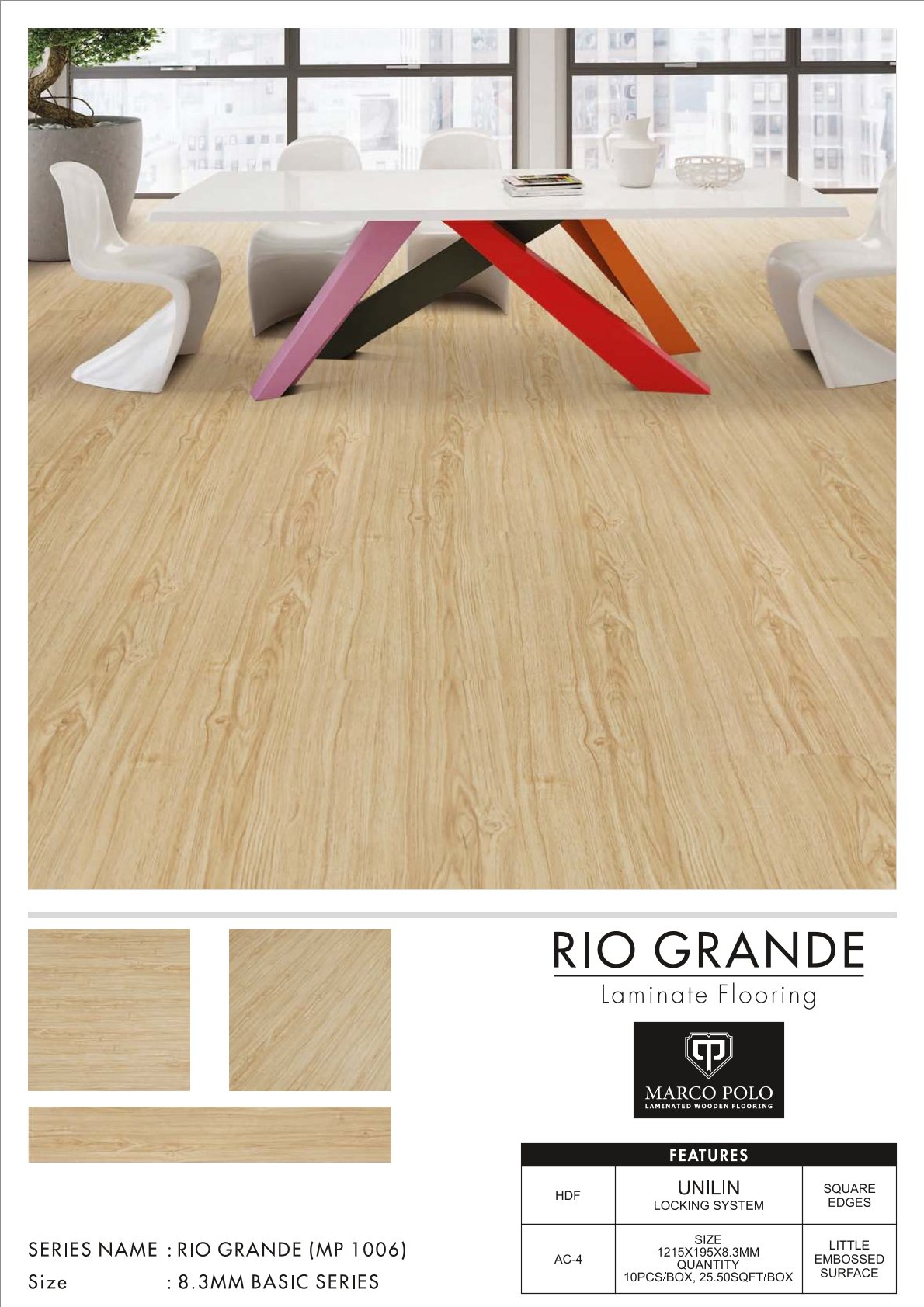 MP-1006 Rio Grande Marcopolo Laminate Flooring 8.3mm