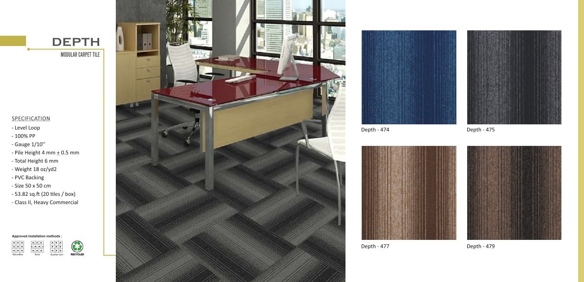 Vito Floor Modular Carpet Tile - Depth