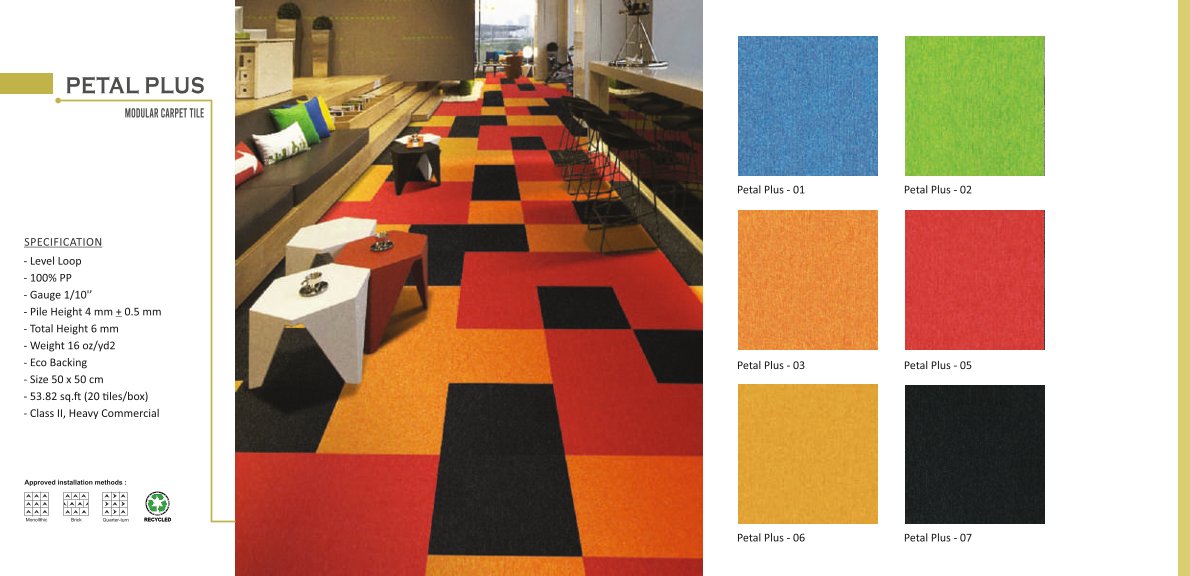 Vito Floor Modular Carpet Tile - Petal Plus