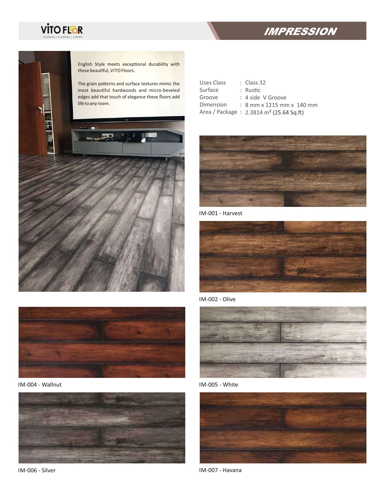 IM-001-Harvest -Vito 8mm Laminate Flooring – Durable & Stylish